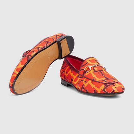 Gucci o1loc1c0226 431467 Women's Gucci Jordan Loafers in Orange Size US 9.5 / IT 39.5 - 4 Thumbnail