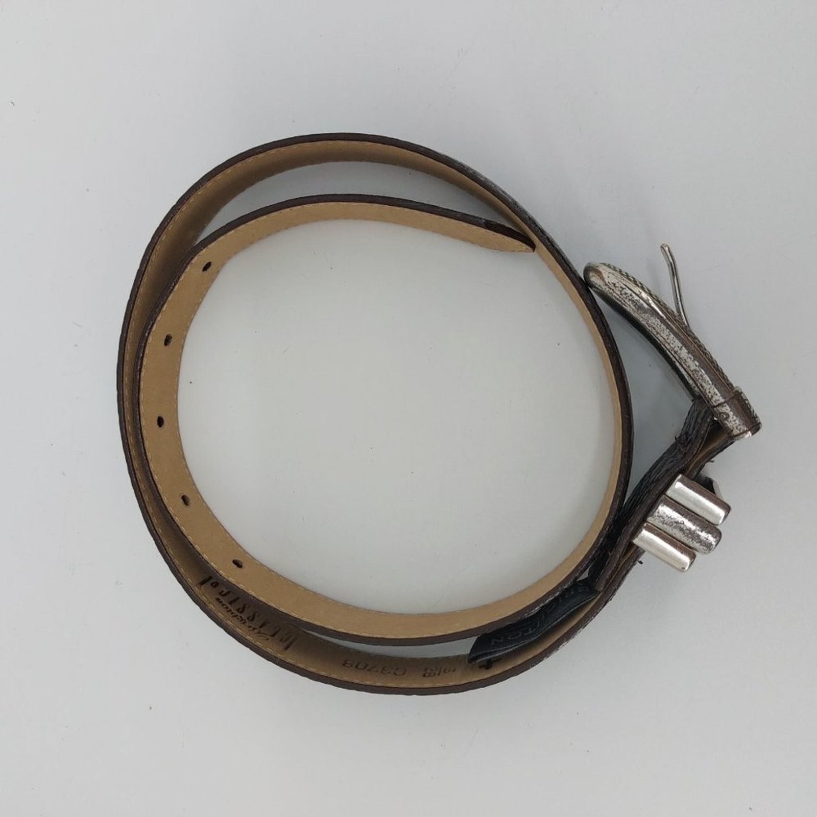 Brighton Vintage Brighton Classic Brown Genuine Leather Belt Size 26 - 3 Thumbnail