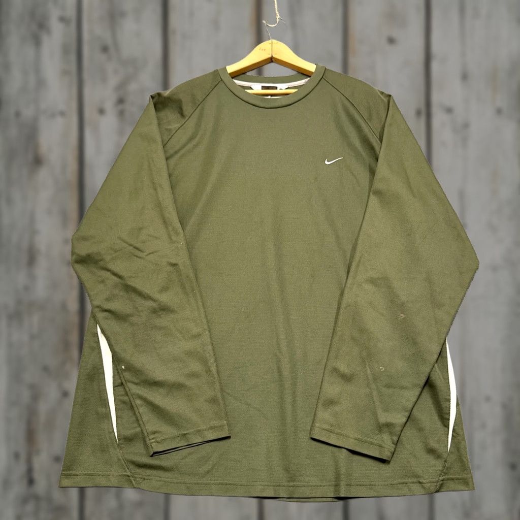 Nike Nike Long-sleeve T-shirt Sweatshirt Mens XXL Green Y2K Athletic Pullover Sportswear Lightweight T Size US XXL / EU 58 / 5 - 1 Thumbnail