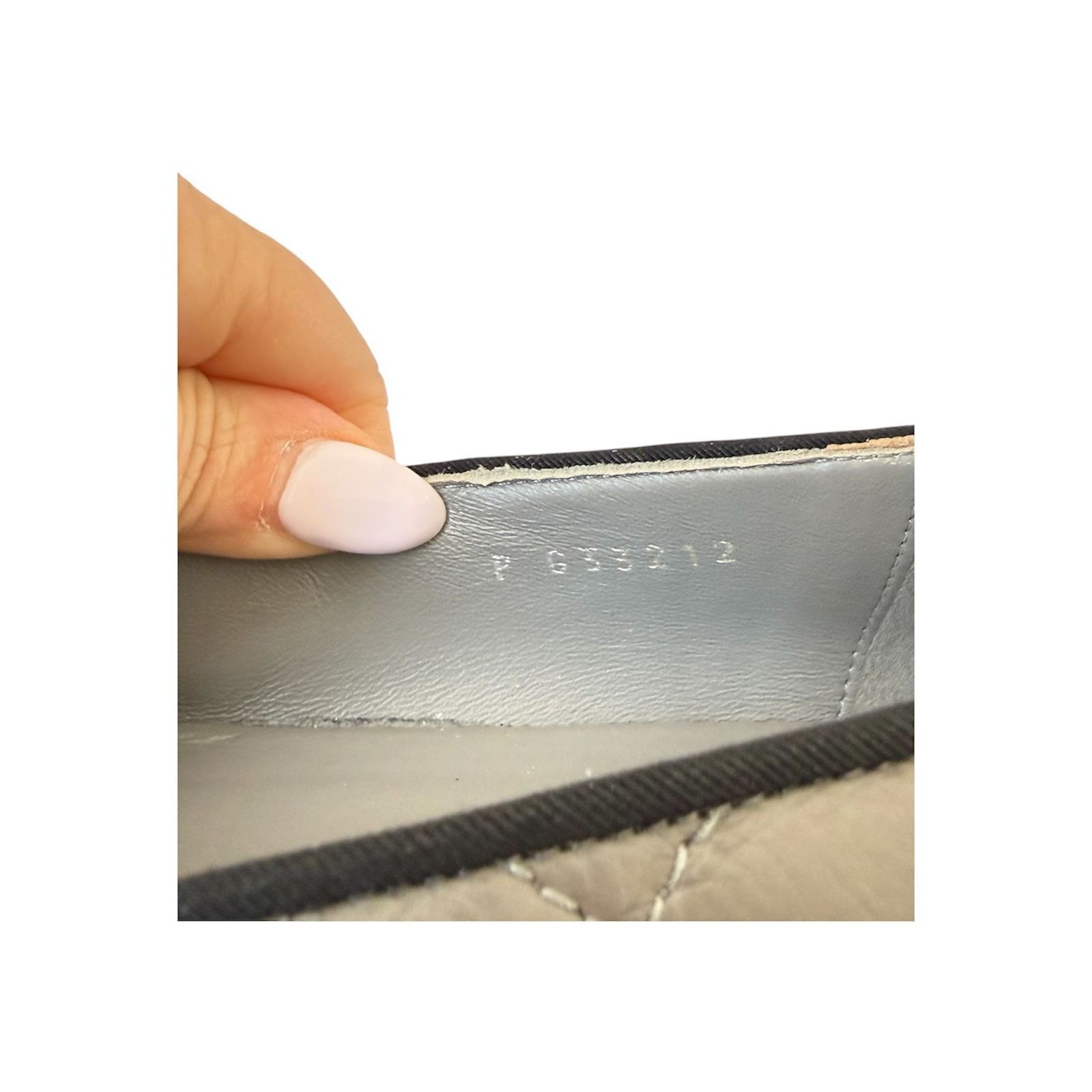 Chanel Chanel CC Quilted Cap Toe Ballet Flats Gray Black Leather EU Size US 6.5 / IT 36.5 - 11 Thumbnail