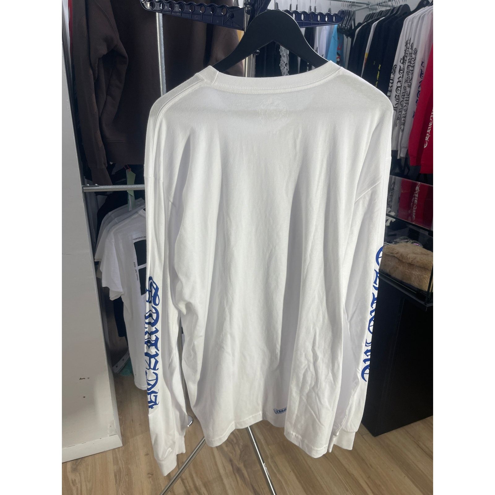 Chrome Hearts Chrome Hearts Blue Neck Logo White L/S Shirt - Size XXL Size US XXL / EU 58 / 5 - 2 Thumbnail