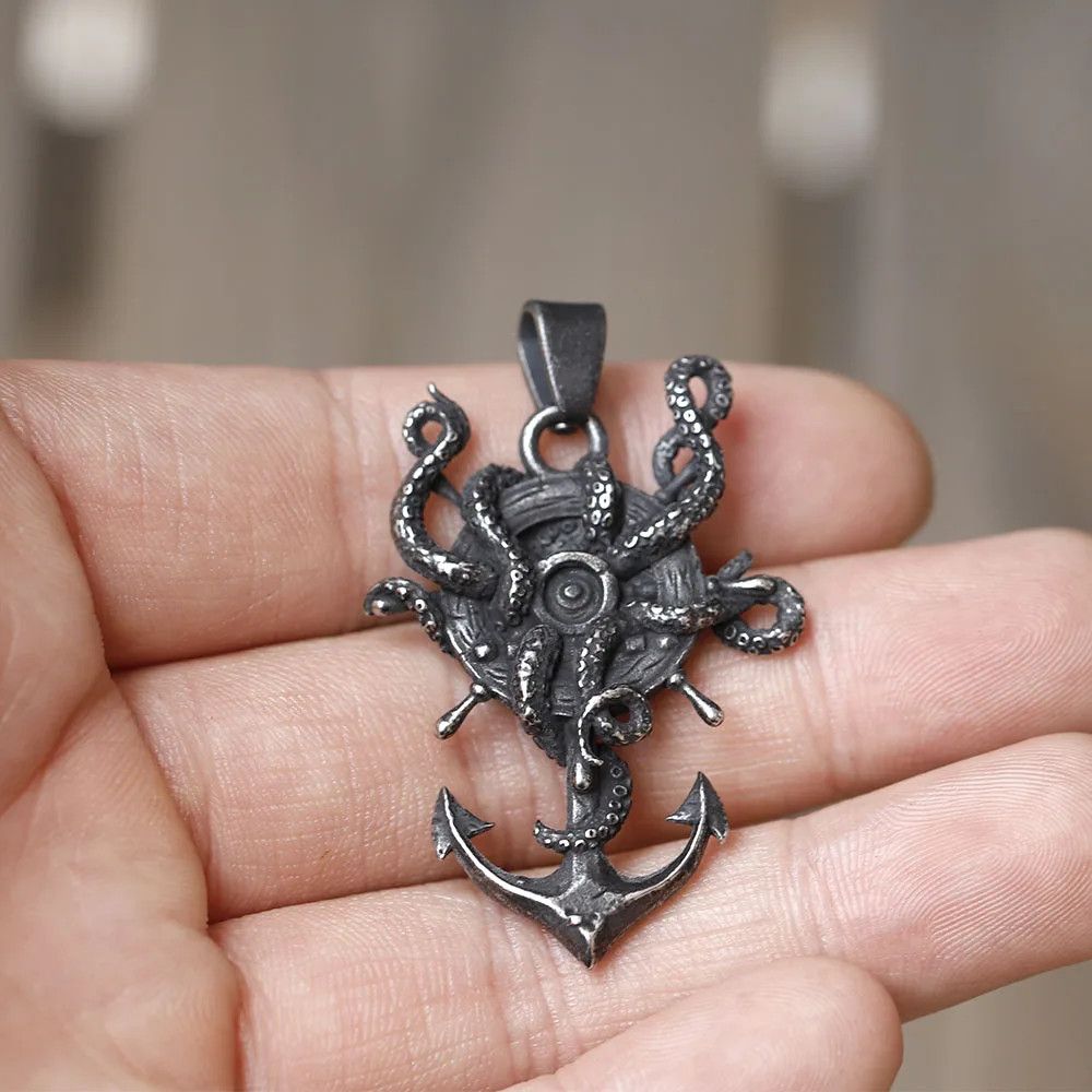 Jewelry Anchor and Squid Pendant Necklace Size ONE SIZE - 4 Thumbnail