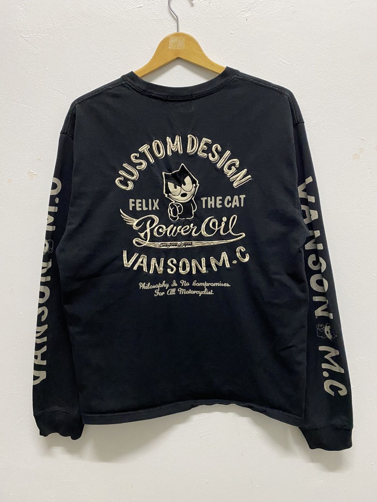 Mastermind Japan × Vanson Leathers VANSON LEATHER X FELIX THE CAT EMBROIDERED LOGO T-SHIRT(G-34 Size US XL / EU 56 / 4 - 1 Thumbnail