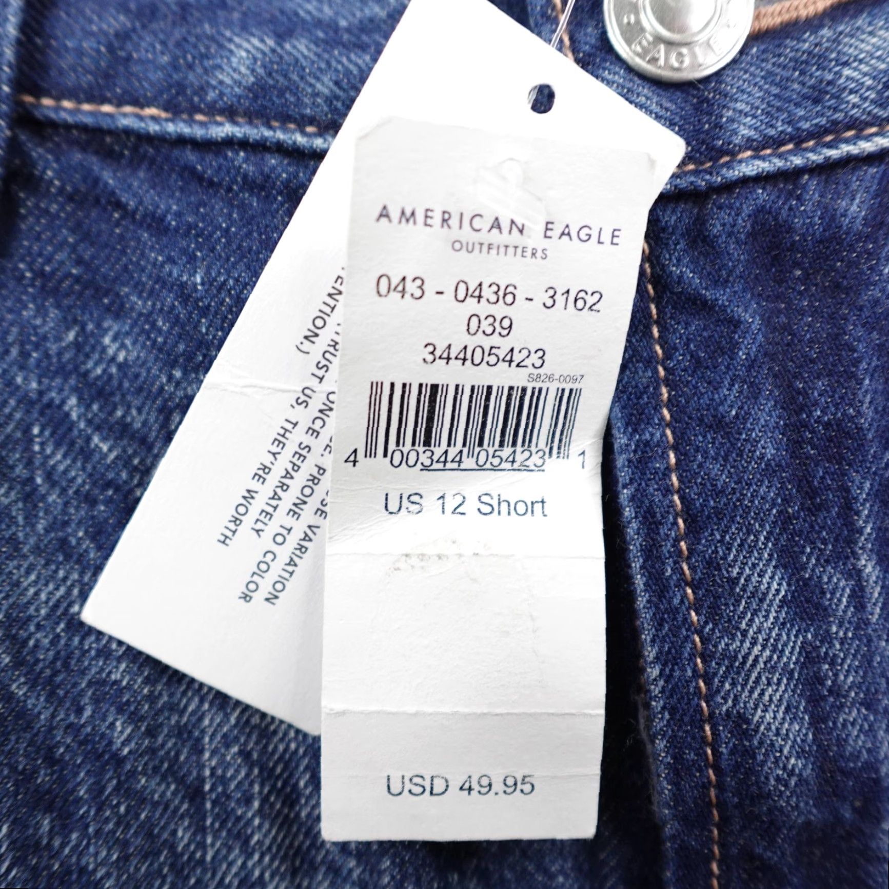 American Eagle Outfitters American Eagle Jeans Womens 12 Short Blue Denim Relaxed Mom Distressed Baggy NEW Size 34" / US 12 / IT 48 - 4 Thumbnail