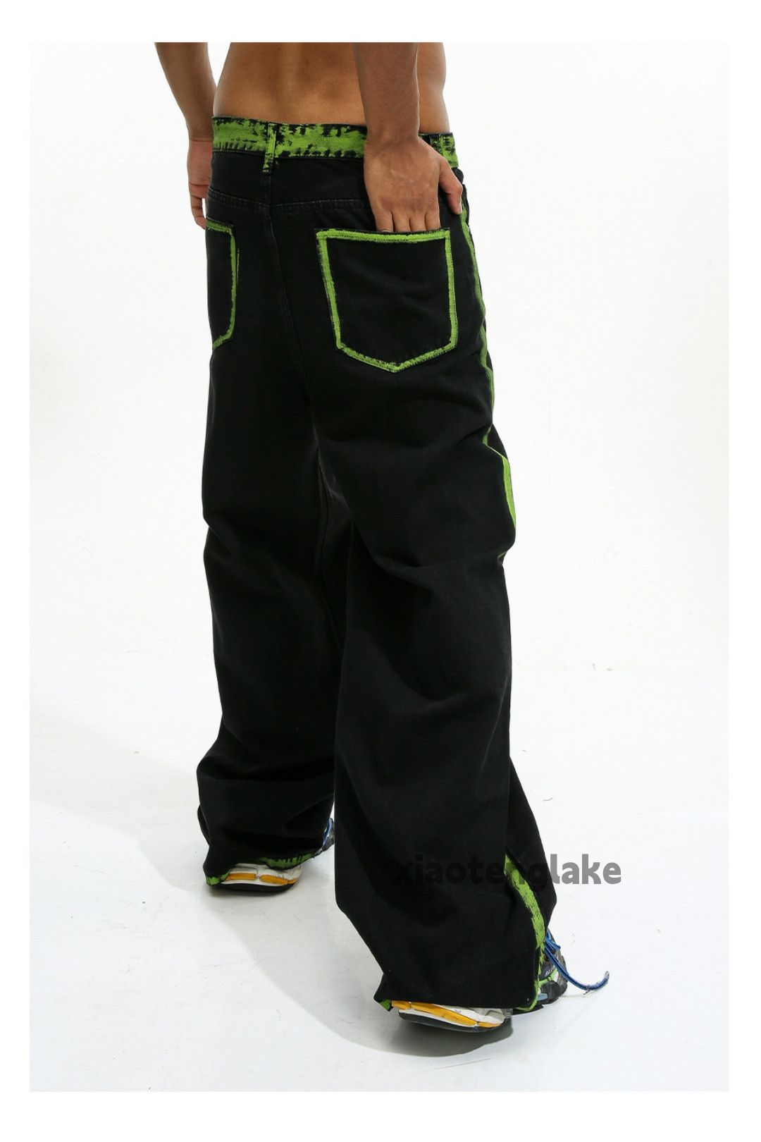 Designer × Japanese Brand × Vintage urban paint loose baggy skate baggy flared pants Size US 30 / EU 46 - 4 Thumbnail