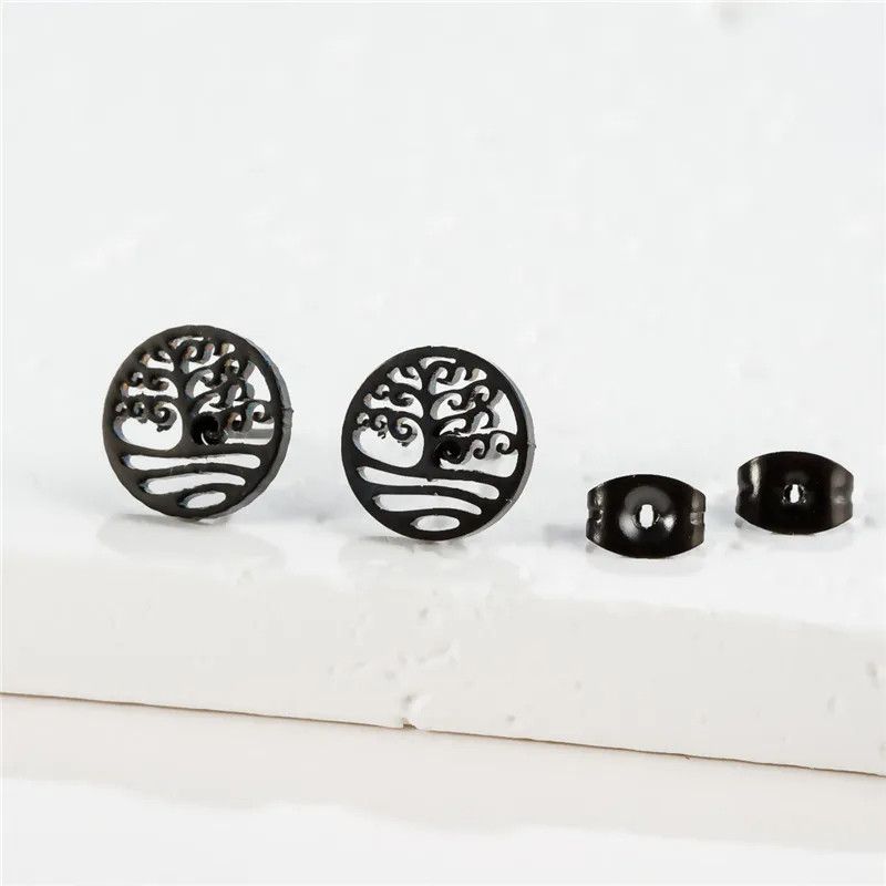 Jewelry Tree of Life Mini Stud Earrings Charm Earring Gift Size ONE SIZE - 1 Preview