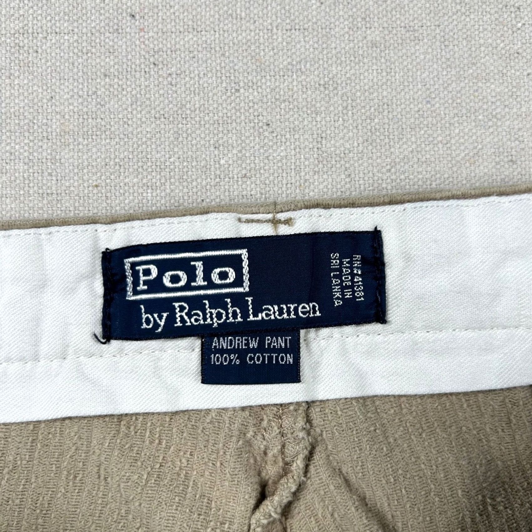 Polo Ralph Lauren VINTAGE Polo Ralph Lauren Corduroy Pants Mens 38x34 Be​ige Chino Pleated 90s Womens Mens Girls Size US M / EU 48-50 / 2 - 5 Thumbnail