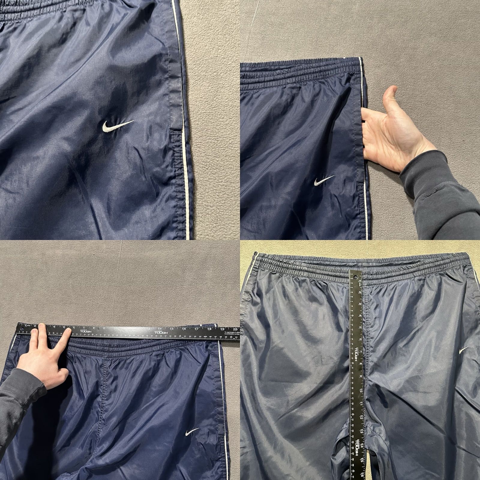Nike VINTAGE Nike Pants Mens XL Navy Track Windbreaker Nylon Ankle Zip Warm Up 90s Size US 36 / EU 52 - 8 Thumbnail
