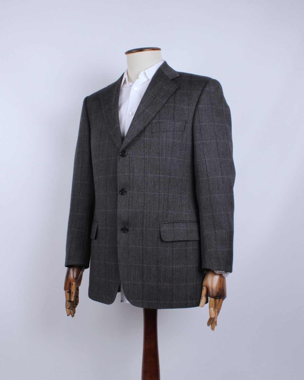 Burberry × Designer × Vintage BURBERRY Vintage Barrie-S Wool Cashmere Blend Plaid Blazer Size 50R - 1 Thumbnail