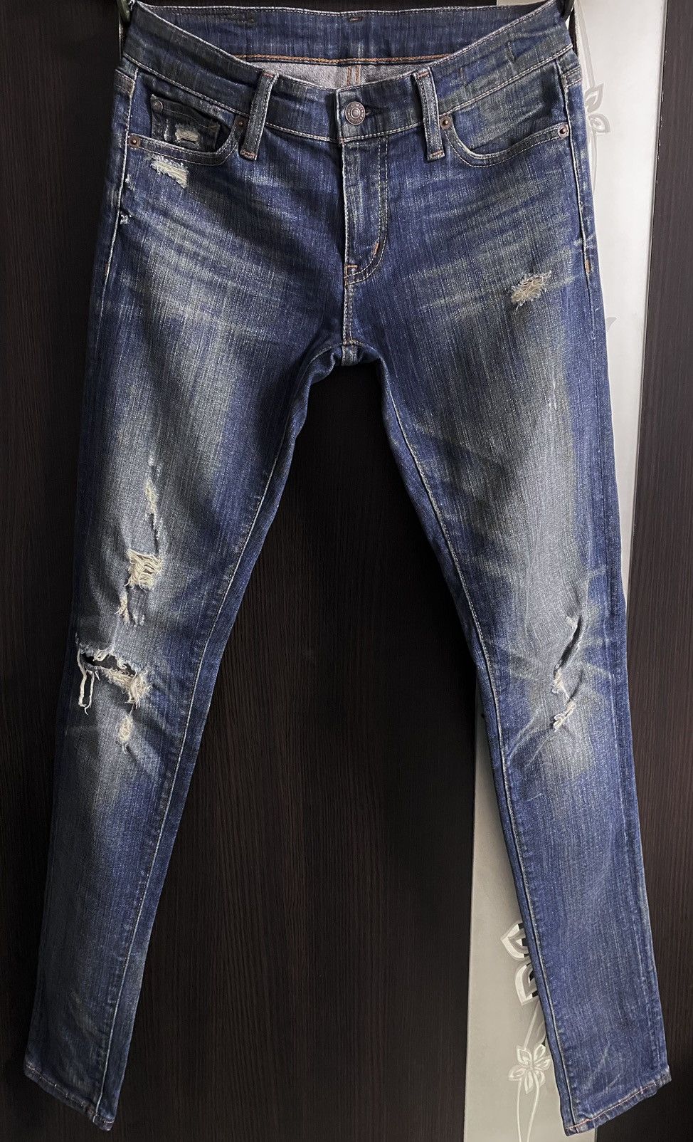 Denim & Supply Ralph Lauren DS RL Ralph Lauren Washed Torn Distressed Skinny Jeans Denim Size 27" / US 4 / IT 40 - 4 Thumbnail