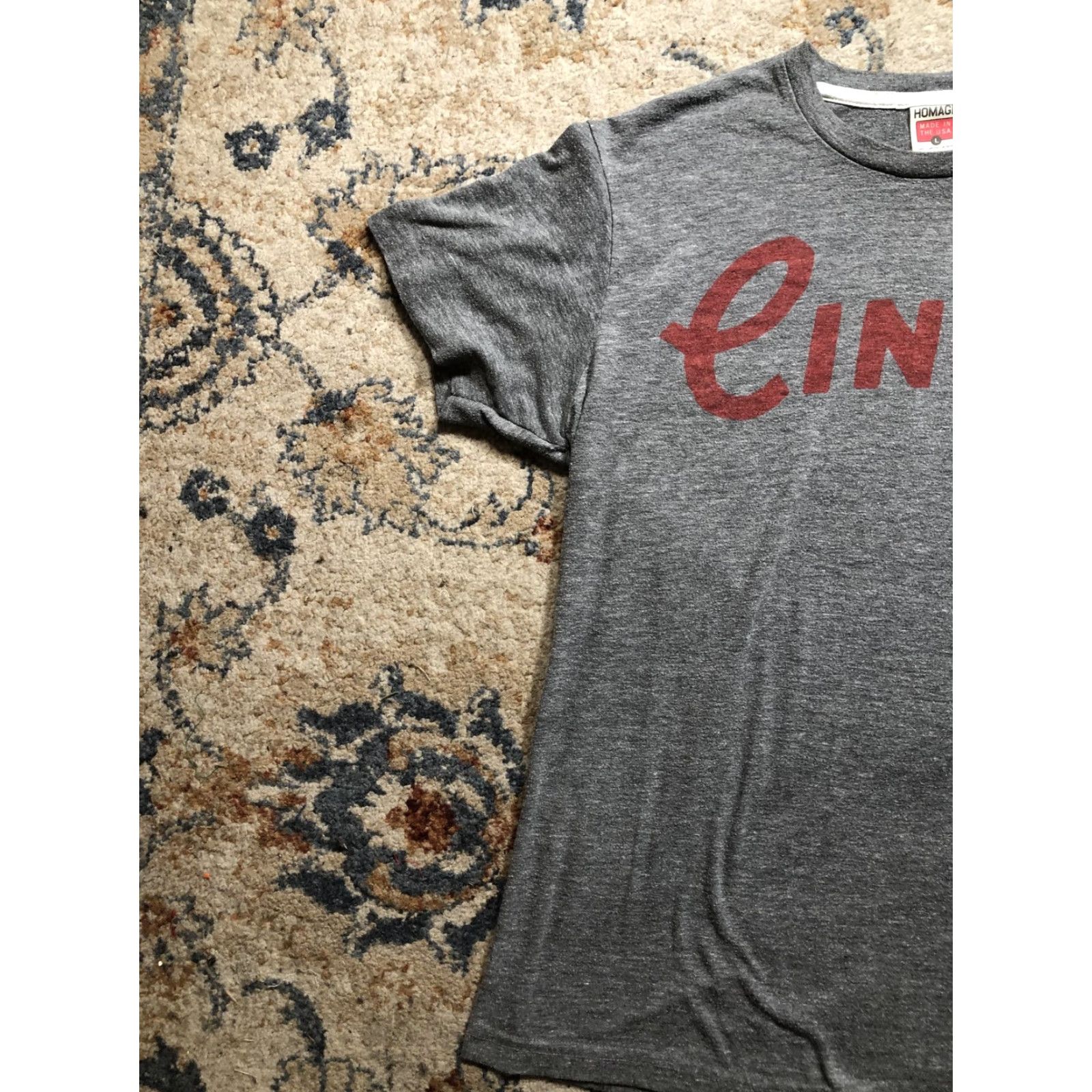 Vintage Homage Cincy Shirt Mens Large Gray Made in USA Crewneck Graphic Tee Cincinnati Size US L / EU 52-54 / 3 - 4 Thumbnail