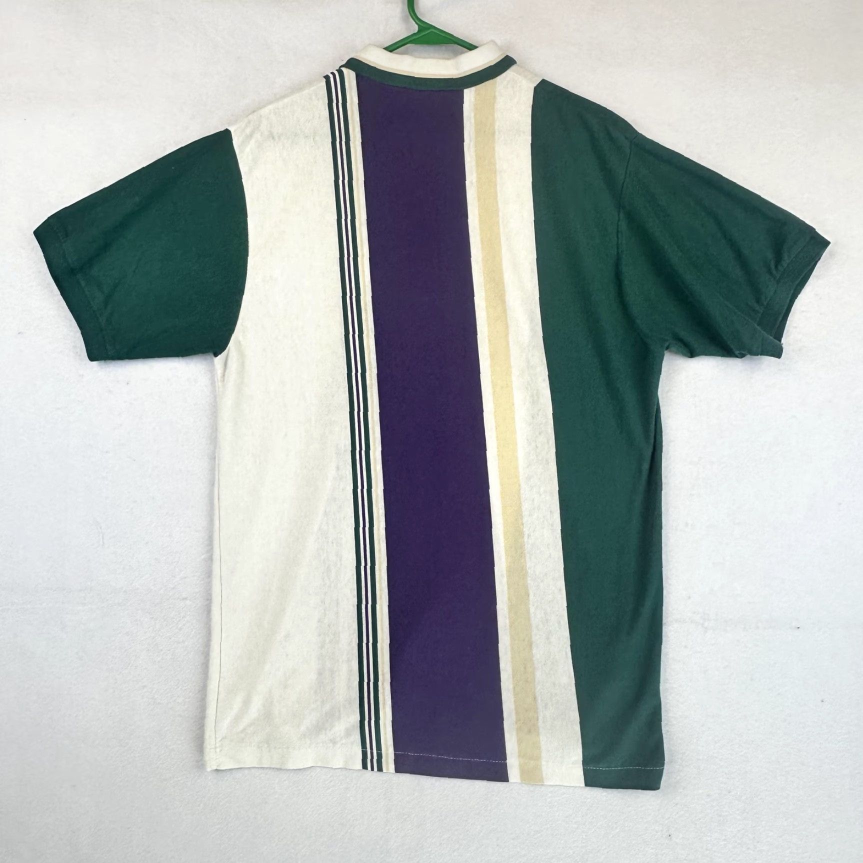 Golden Bear Vintage Golden Bear Polo Shirt Mens L Striped Pocket 90s Golf Casual Cotton Polyester Green Short Sleeve Collar Polo Shirt Mens Size US L / EU 52-54 / 3 - 7 Thumbnail