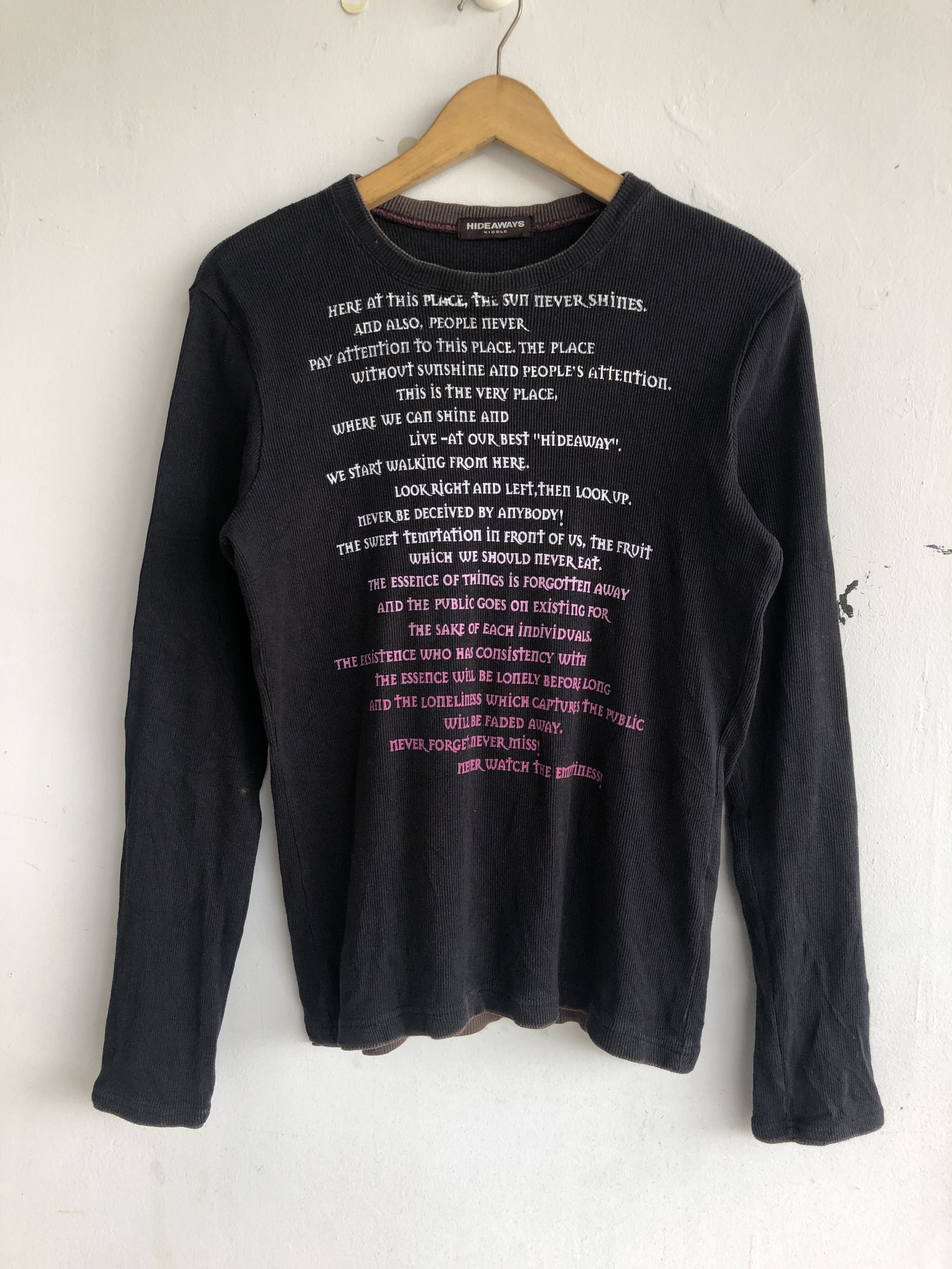 If Six Was Nine × Japanese Brand × Le Grande Bleu (L.G.B.) Y2k Hideways Poem Rib Longsleeve Size US M / EU 48-50 / 2 - 1 Thumbnail