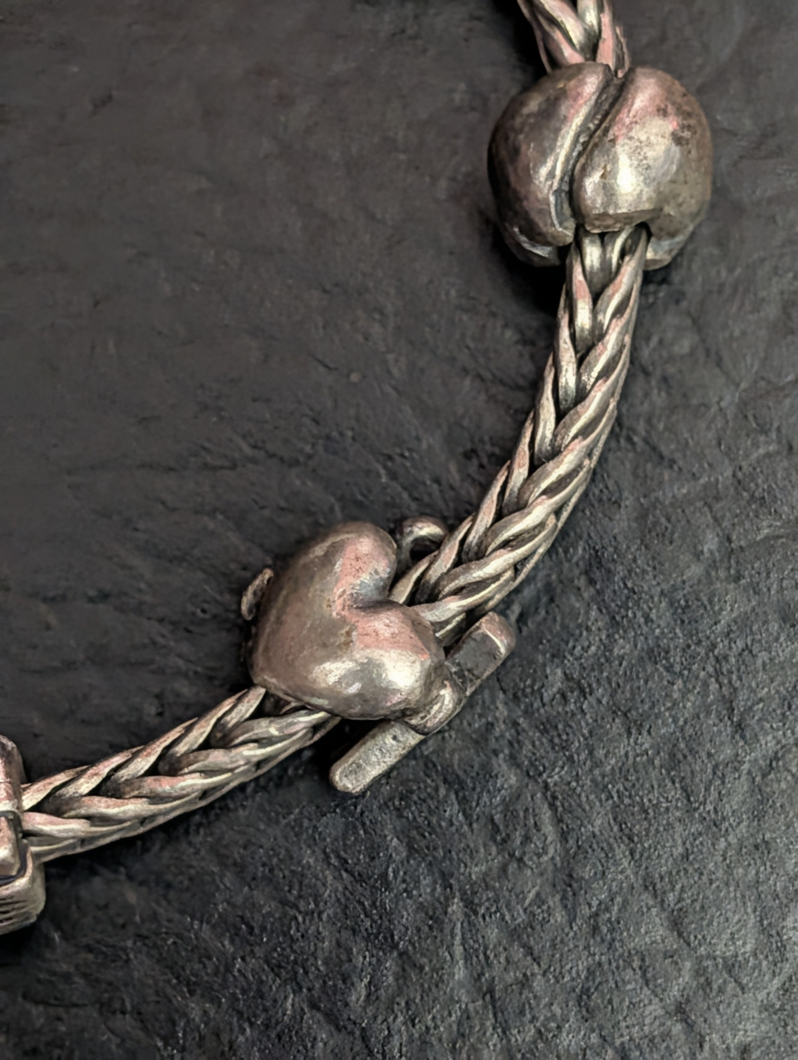 Sterling Silver TROLLBEADS 925 Foxtail 6-charm Sterling Silver Bracelet Size ONE SIZE - 5 Thumbnail