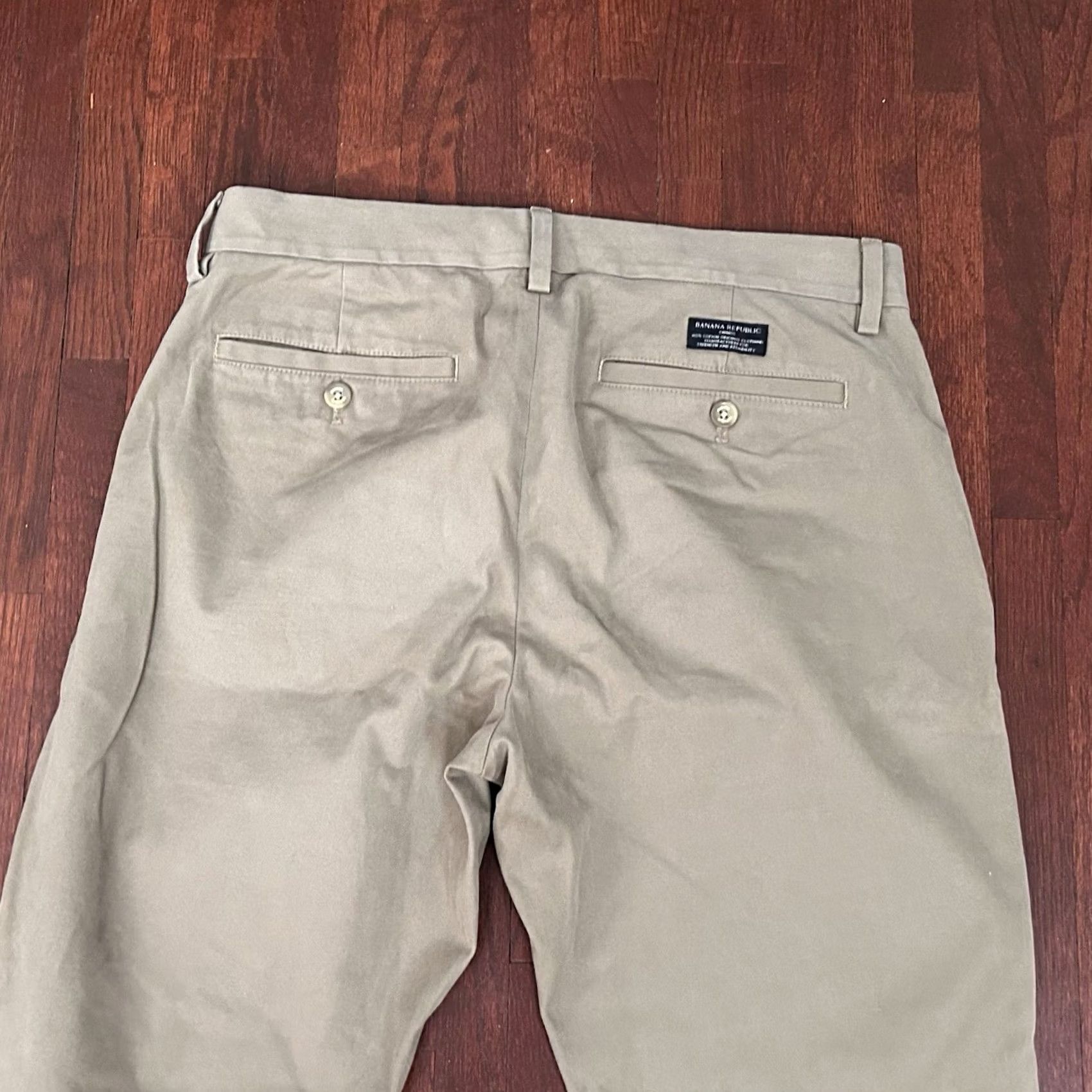 Banana Republic Banana Republic Pants 32 x 30 Emerson Chino Flat Front 100% Cotton Beige Mens Regular Straight Inseam 30 Size US 32 / EU 48 - 5 Thumbnail