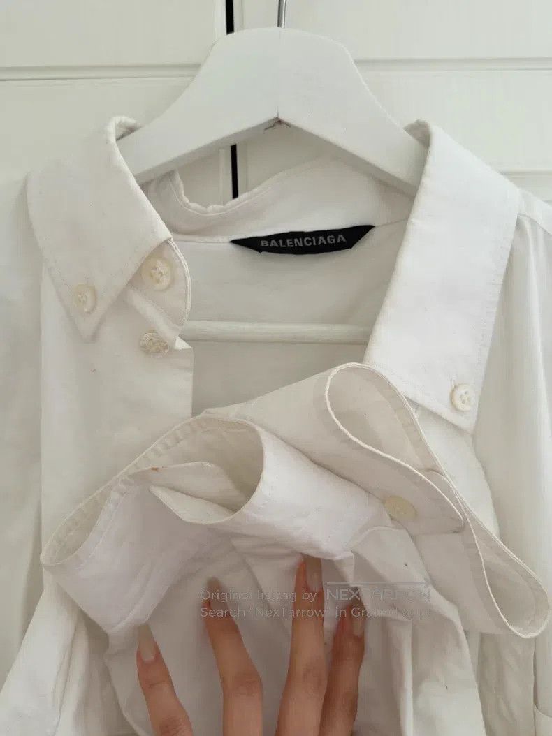 Balenciaga Balenciaga White Printed Shirt Jacket Size US S / EU 44-46 / 1 - 3 Thumbnail