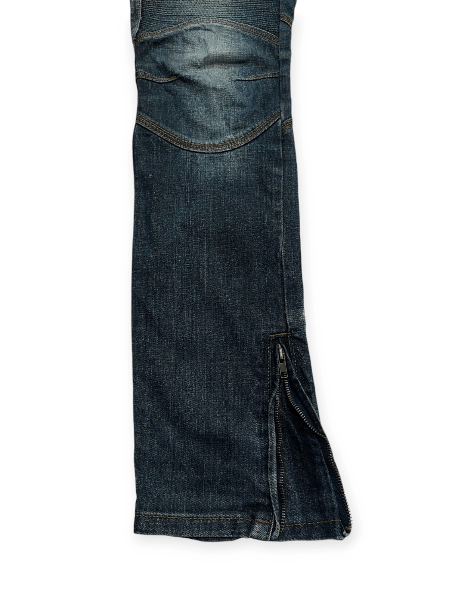 Vintage 🔥 Longli Zipped Flare Punk Biker Denim Size US 33 - 15 Thumbnail