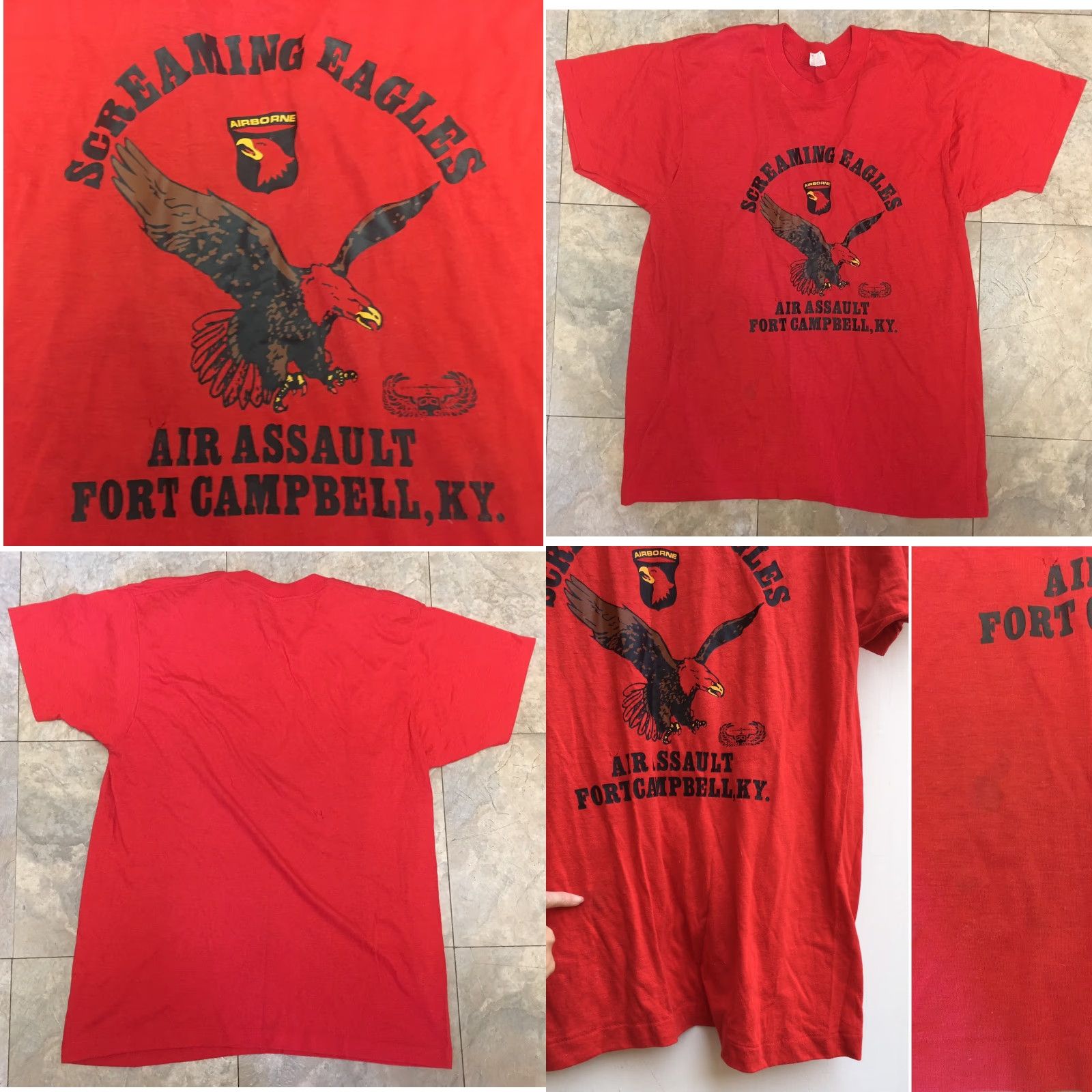 Vintage Vtg Screaming Eagles Air Assault Fort Campbell KY T-Shirt Screen Stars Size XL Size US XL / EU 56 / 4 - 8 Thumbnail