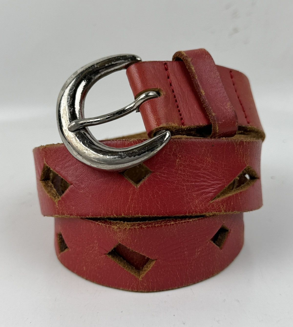 Japanese Brand nice design leather belt tc54 Size 32 - 1 Thumbnail