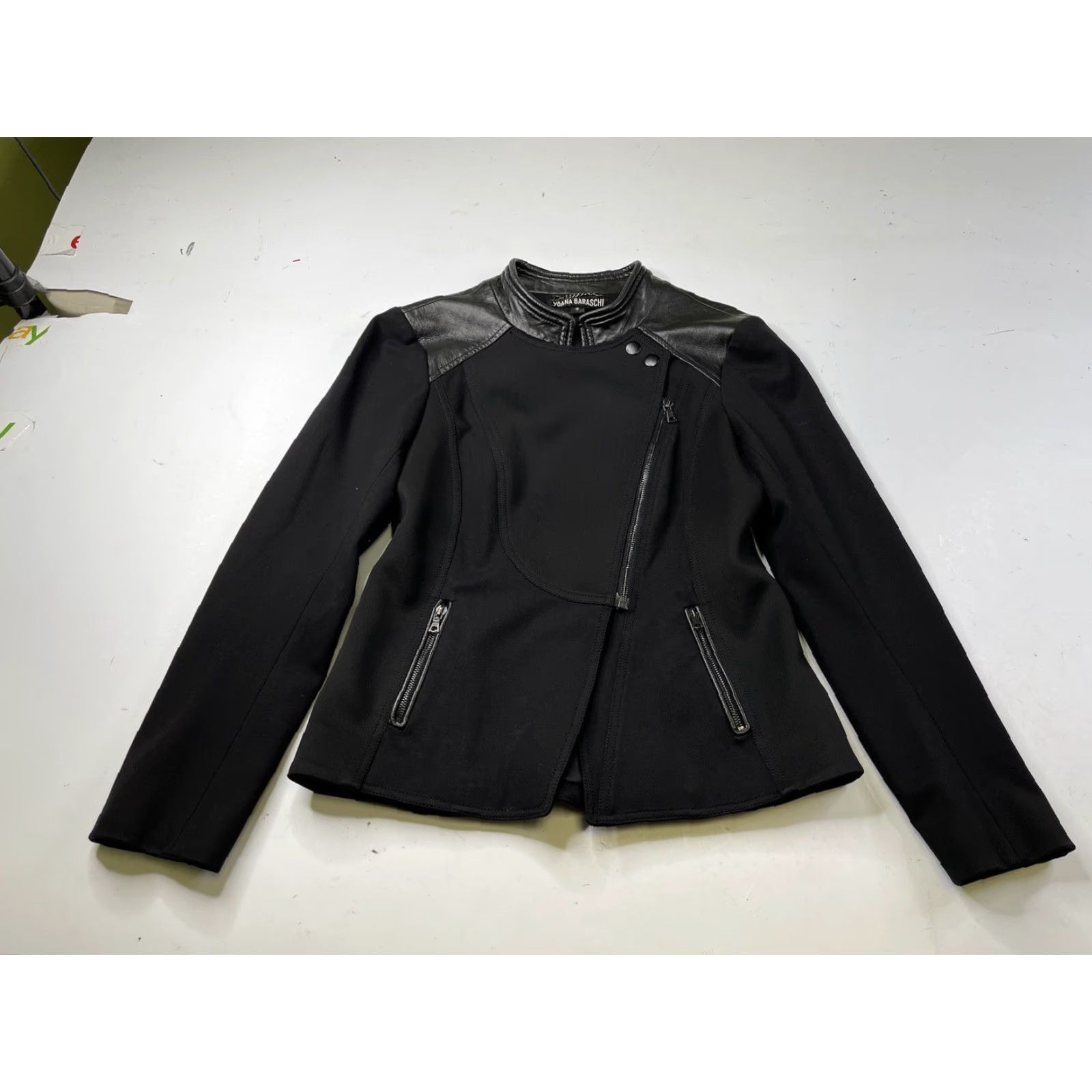 Vintage Yoana Baraschi Jacket Biker Motorcycle Sport Blazer Black Knit Lambskin Lace Sz 6 Women Regular Size M / US 6-8 / IT 42-44 - 2 Thumbnail