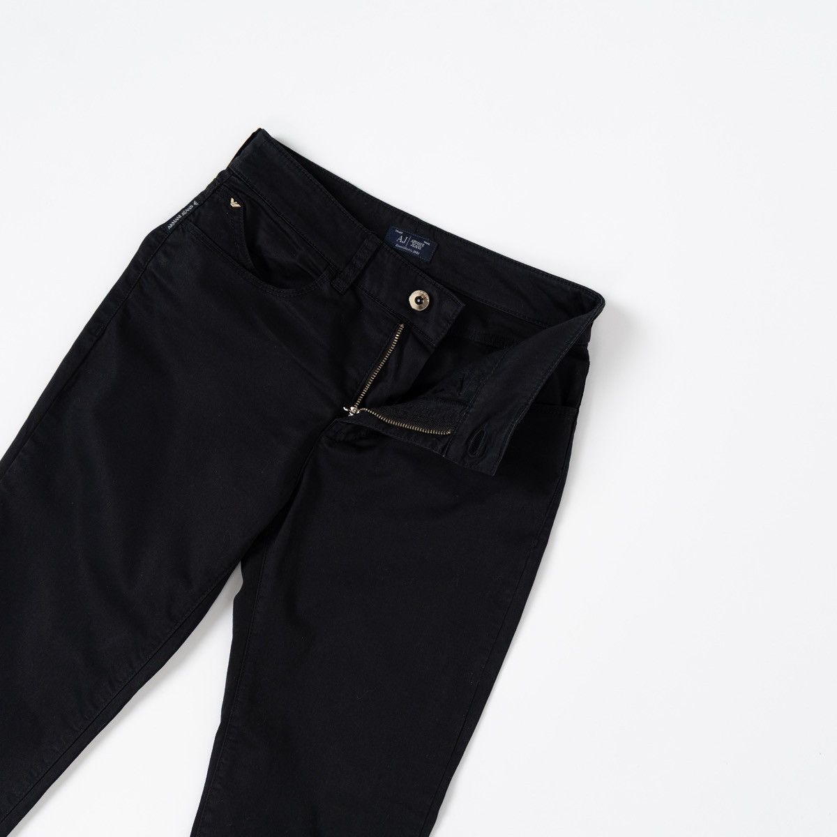 Armani Armani Jeans Black Slim Fit Trousers Stretch Casual Pants Size 27" / US 4 / IT 40 - 3 Thumbnail
