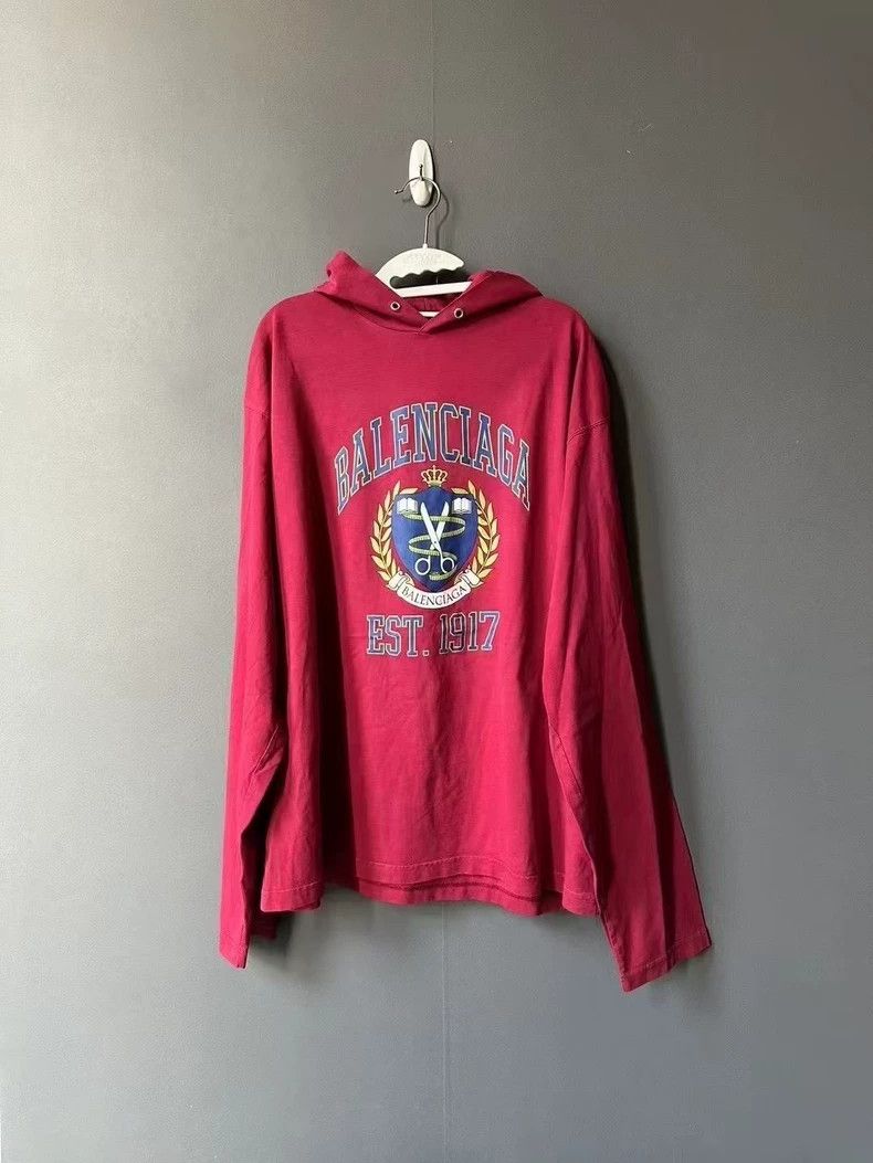 Balenciaga Balenciaga Red wheat-ear long-sleeve hoodie 2502-Nextarrow Size US L / EU 52-54 / 3 - 1 Thumbnail