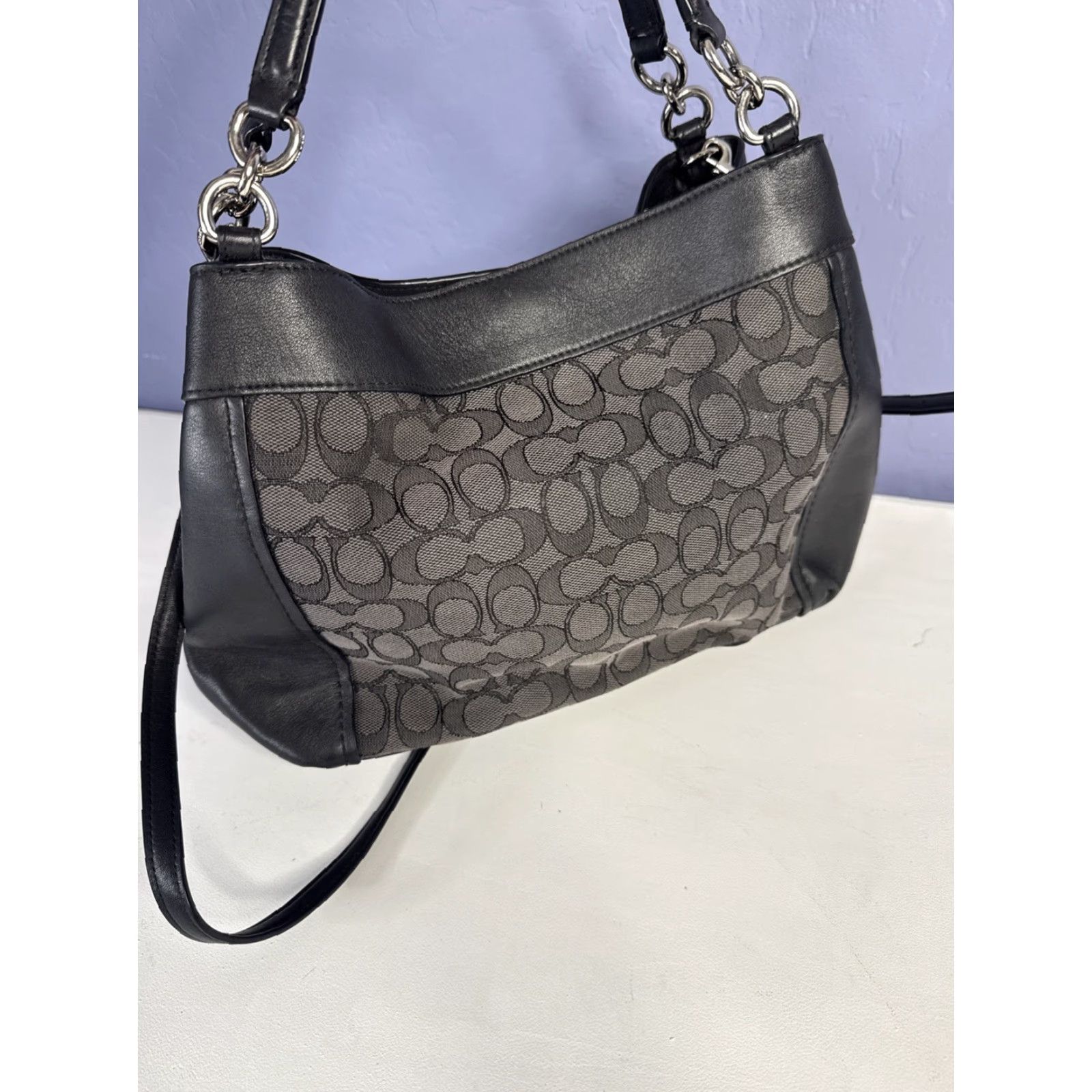 Coach Coach Bag Small Lexi F29548 Canvas Black Gray Jacquard Crossbody Leather Purse Size ONE SIZE - 5 Thumbnail