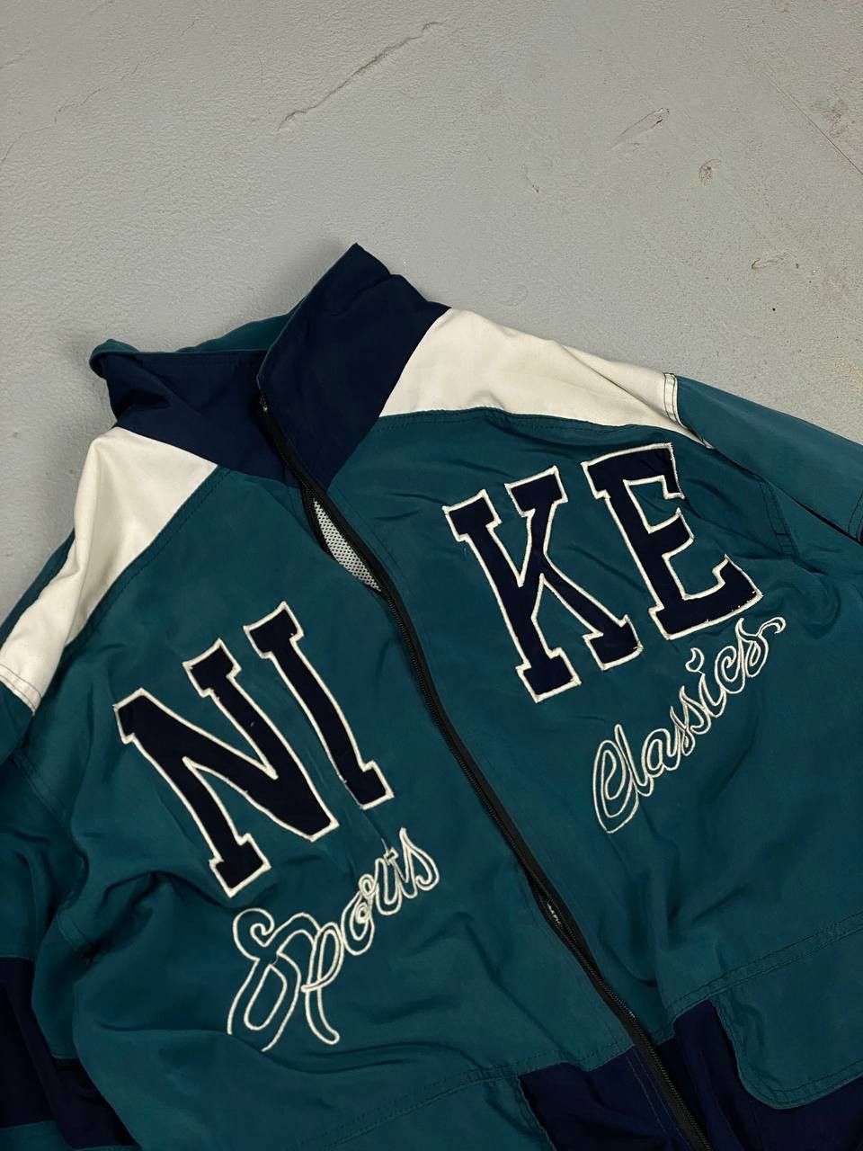 Nike × Vintage 90s Nike Athletic Big Logo Vintage Y2K Retro Track Jacket Size US L / EU 52-54 / 3 - 3 Thumbnail
