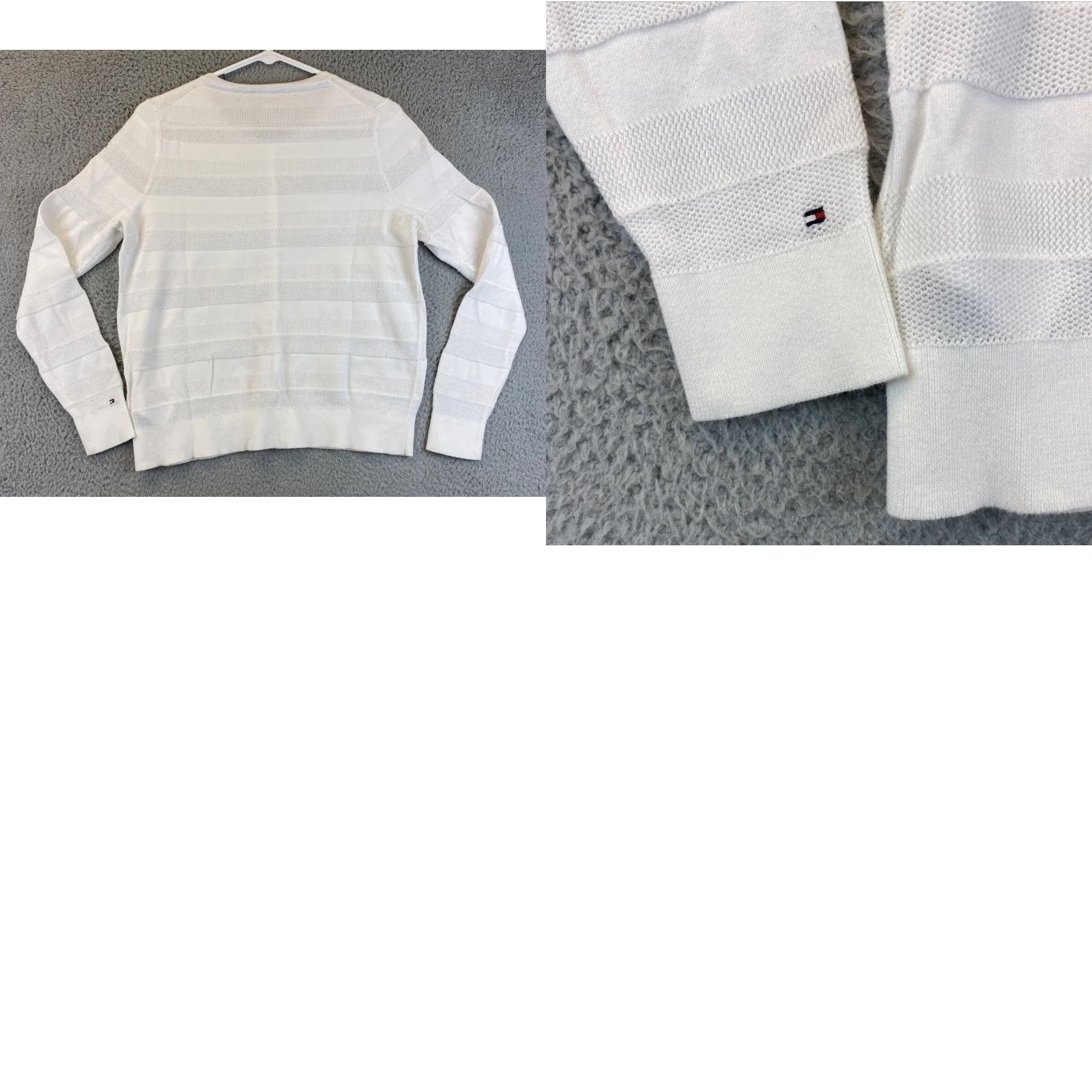 Tommy Hilfiger Tommy Hilfiger Women's Large White Pima Cotton Long Sleeve Pullover Sweater Lightweight Casual Size L / US 10 / IT 46 - 8 Thumbnail