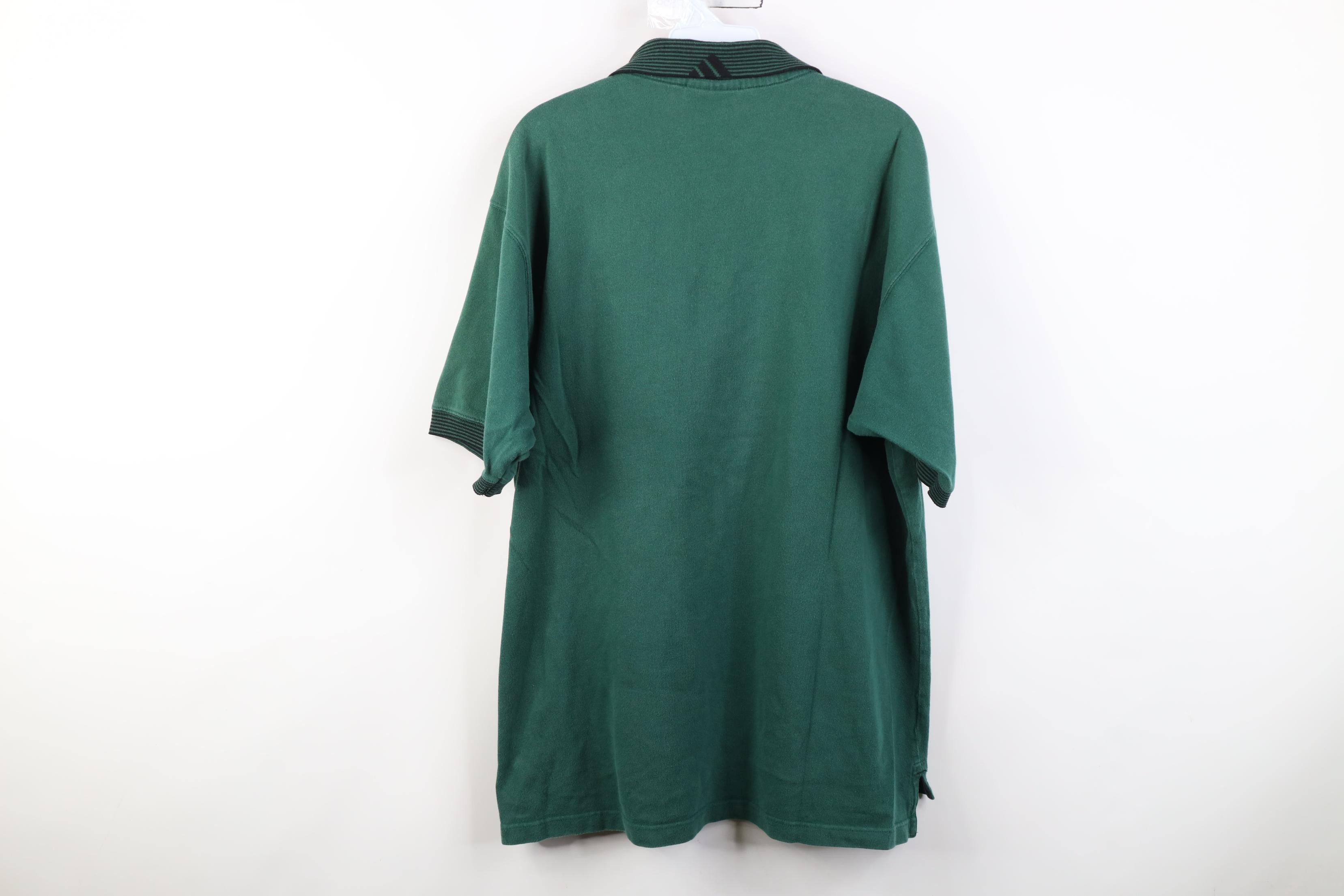 Adidas Vintage 90s Adidas Baggy Collared Golf Polo Shirt Green Size US L / EU 52-54 / 3 - 12 Thumbnail