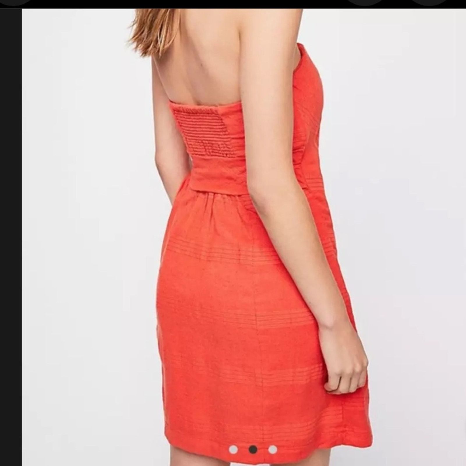 Free People Free People Some Nights Mini Wrap Dress - Size 0 - Coral Red Size XS / US 0-2 / IT 36-38 - 3 Thumbnail
