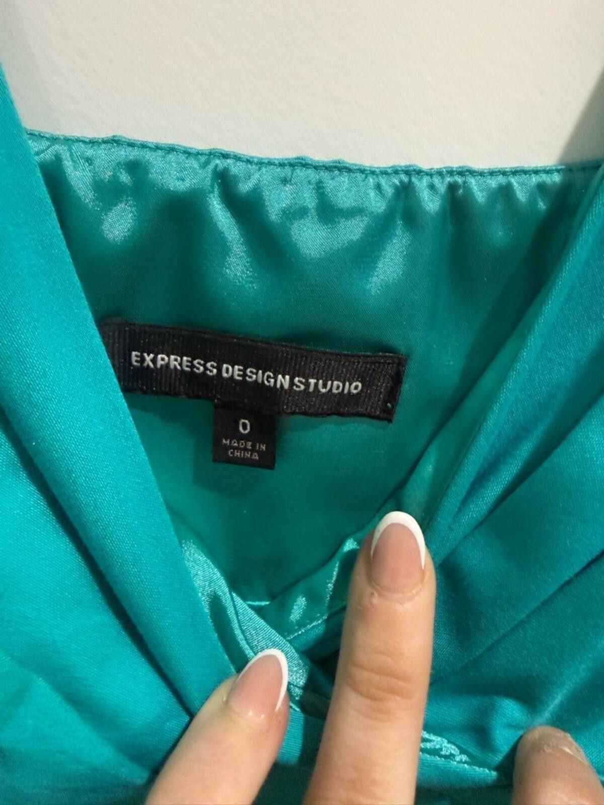 Express Express Teal V-Neck Sleeveless Sheath Dress Size XS / US 0-2 / IT 36-38 - 3 Thumbnail