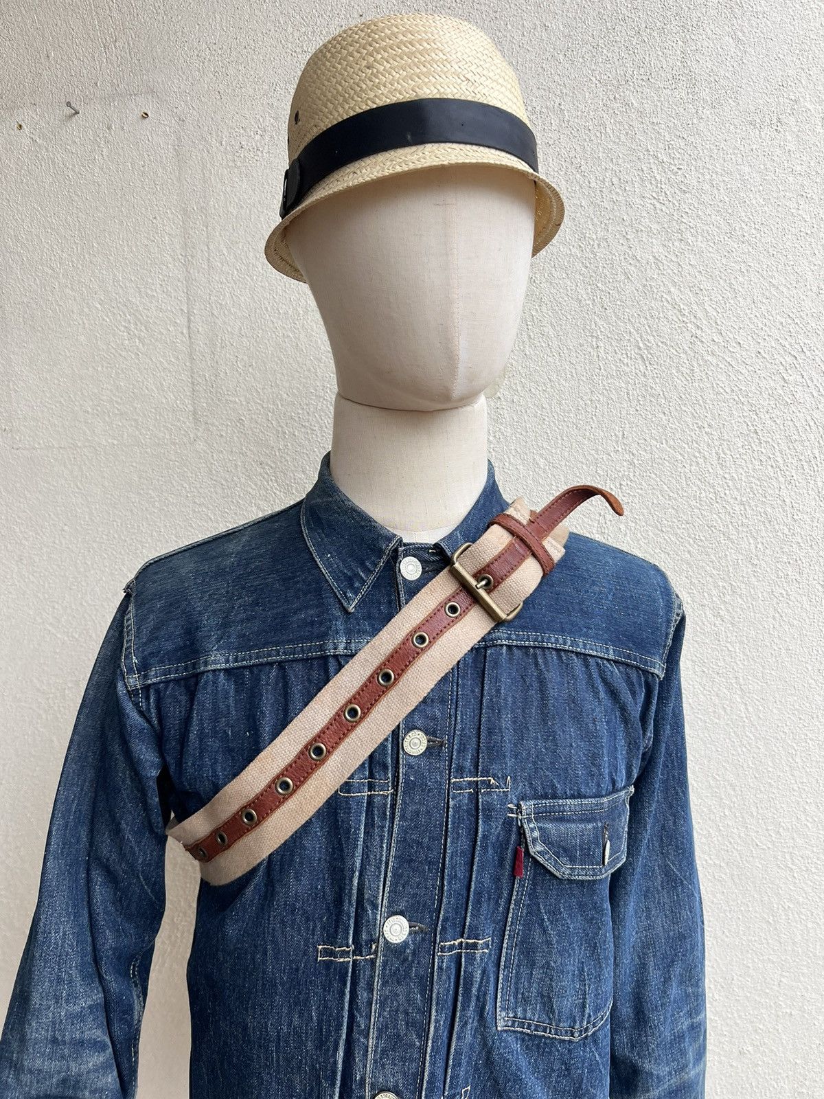 Leather Vintage Tough JeansSmith Military Surplus Patina Leather Bag Size ONE SIZE - 5 Thumbnail