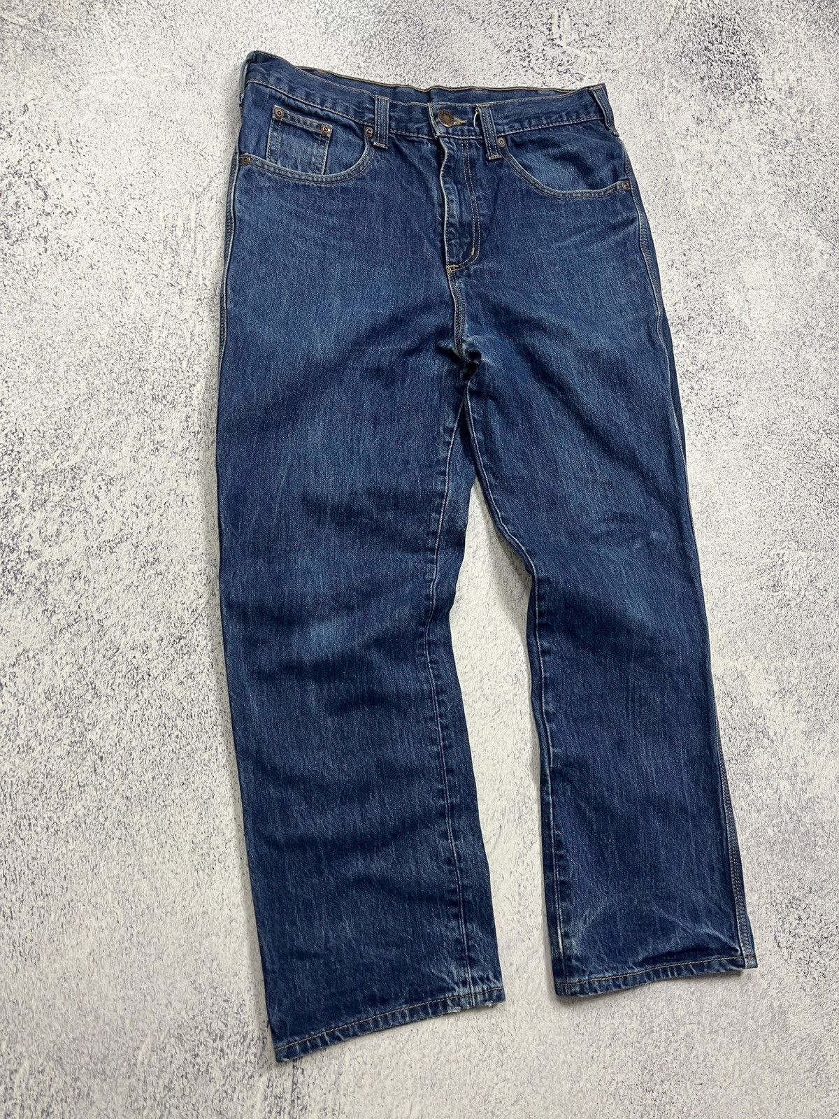 Carhartt × Vintage Carhartt Ranch Jeans Work Pants Faded Blue Denim 33x32 Size US 33 - 12 Thumbnail