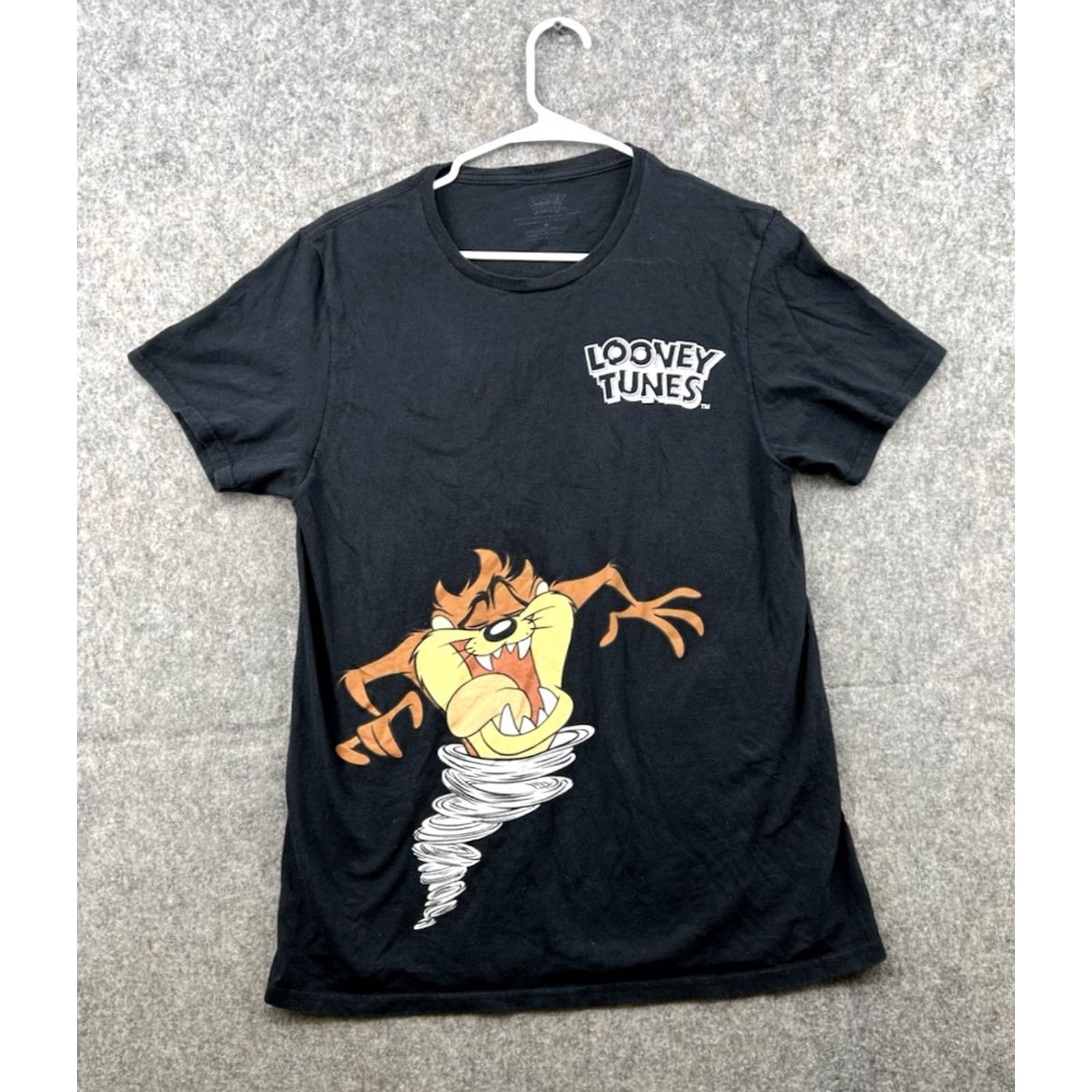 Vintage Looney Tunes Shirt Men Graphic Taz Bugs Bunny Size M Black Cotton Crew Neck Short Sleeve Cartoon 2020-2029 Sportsman Regular Size US M / EU 48-50 / 2 - 2 Thumbnail