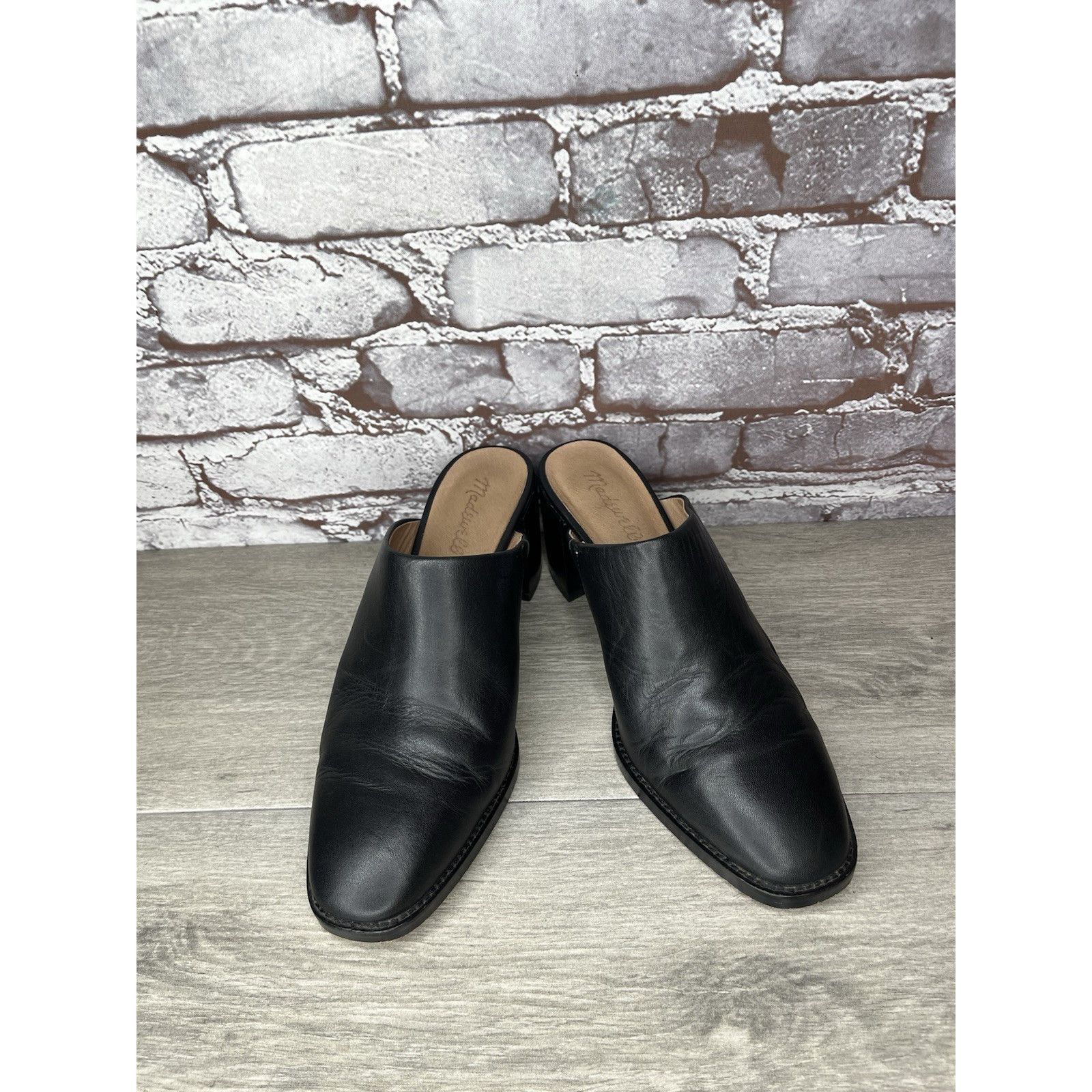 Madewell Madewell Black Leather THE HARPER Mules Slip On Clogs Heels Size US 8.5 / IT 38.5 - 3 Thumbnail