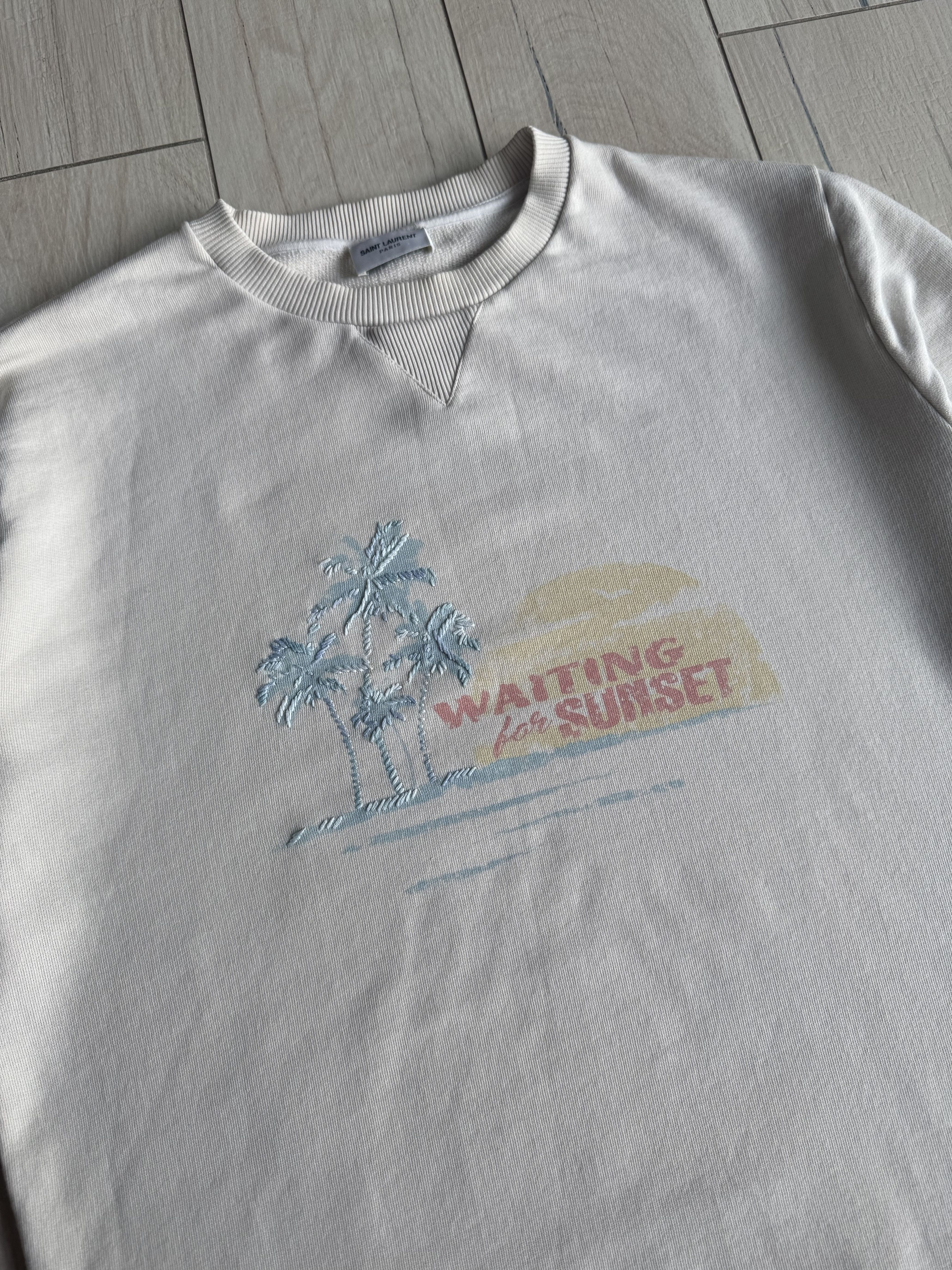 Saint Laurent Paris SS17 Saint Laurent Waiting For Sunset Cream Crewneck Size US M / EU 48-50 / 2 - 4 Thumbnail