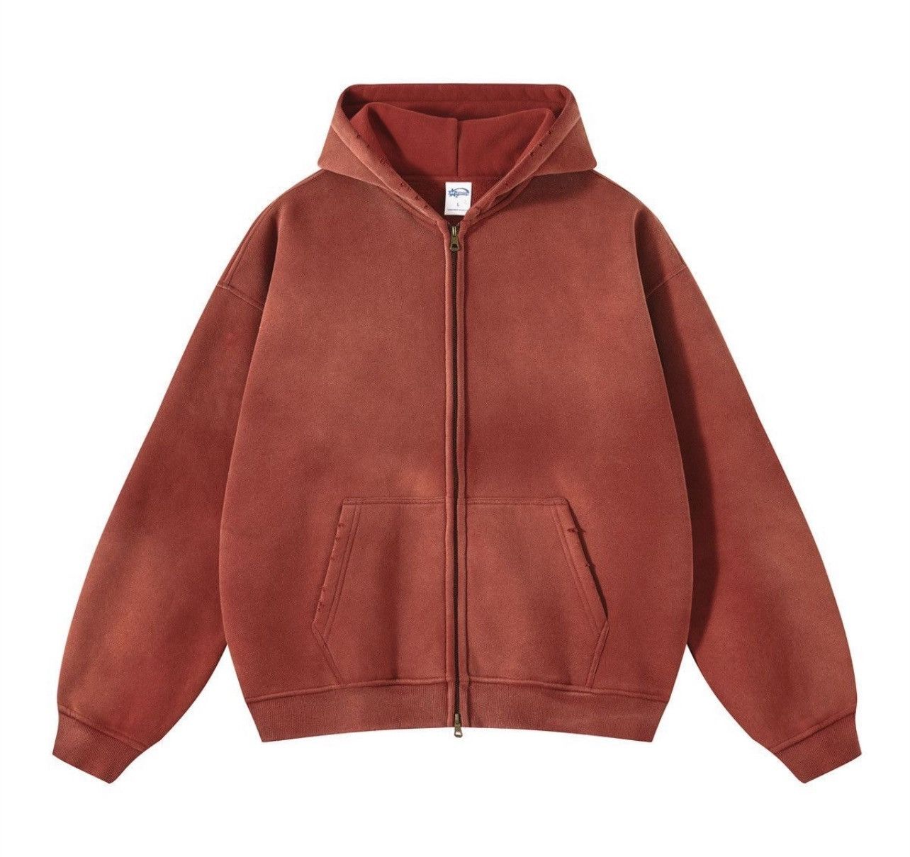 Japanese Brand × Vintage ♥️ Acid washed faded Zippered Oversized Hoodie Size US L / EU 52-54 / 3 - 2 Thumbnail