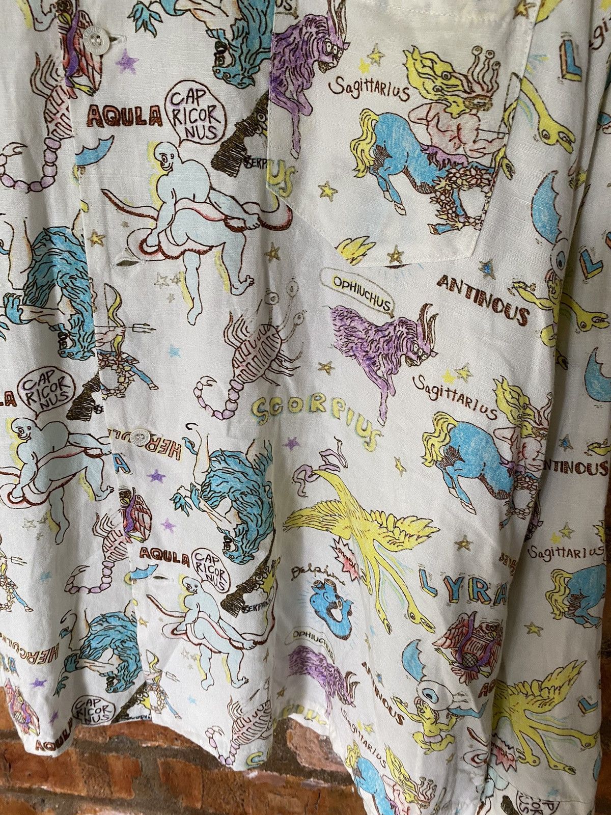 Iroquois Japan 🔥2000s Satanic Zodiac Punk sex Rayon camp collar Size US XL / EU 56 / 4 - 7 Thumbnail