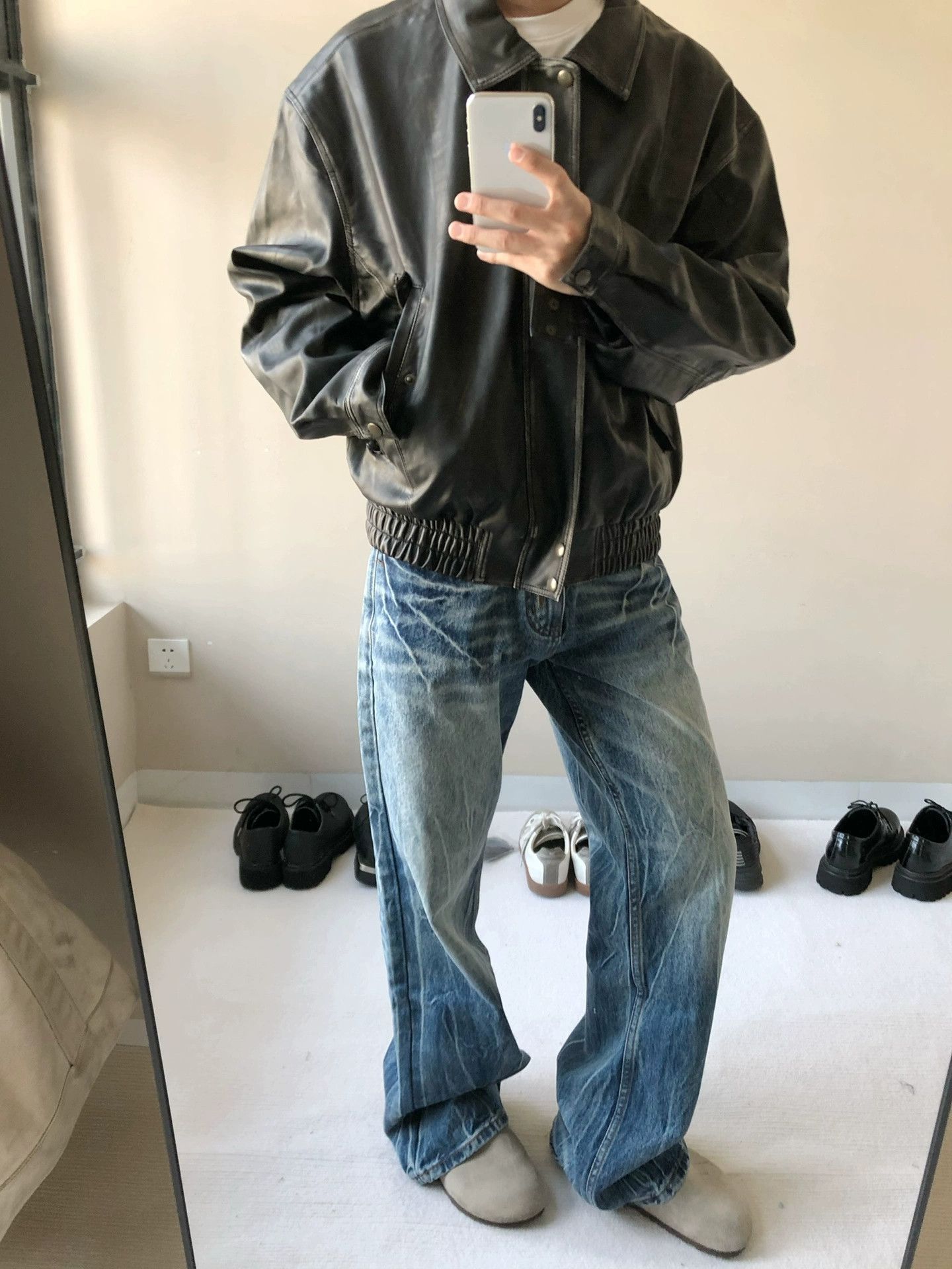 loose baggy washed faded hiphop jeans