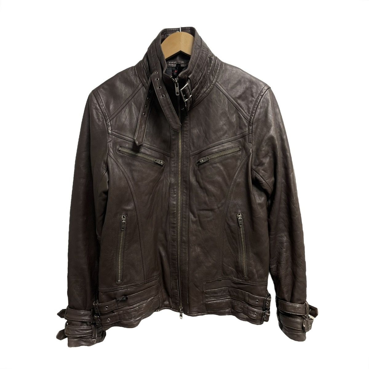 image of Jack Rose Jackrose Brown Leather Jacket, Men's (Size Medium)