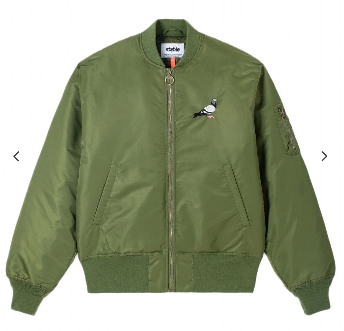 Staple Staple NYC Pigeon Logo Bomber Jacket Olive Brand New BNWT Size US XL / EU 56 / 4 - 1 Thumbnail