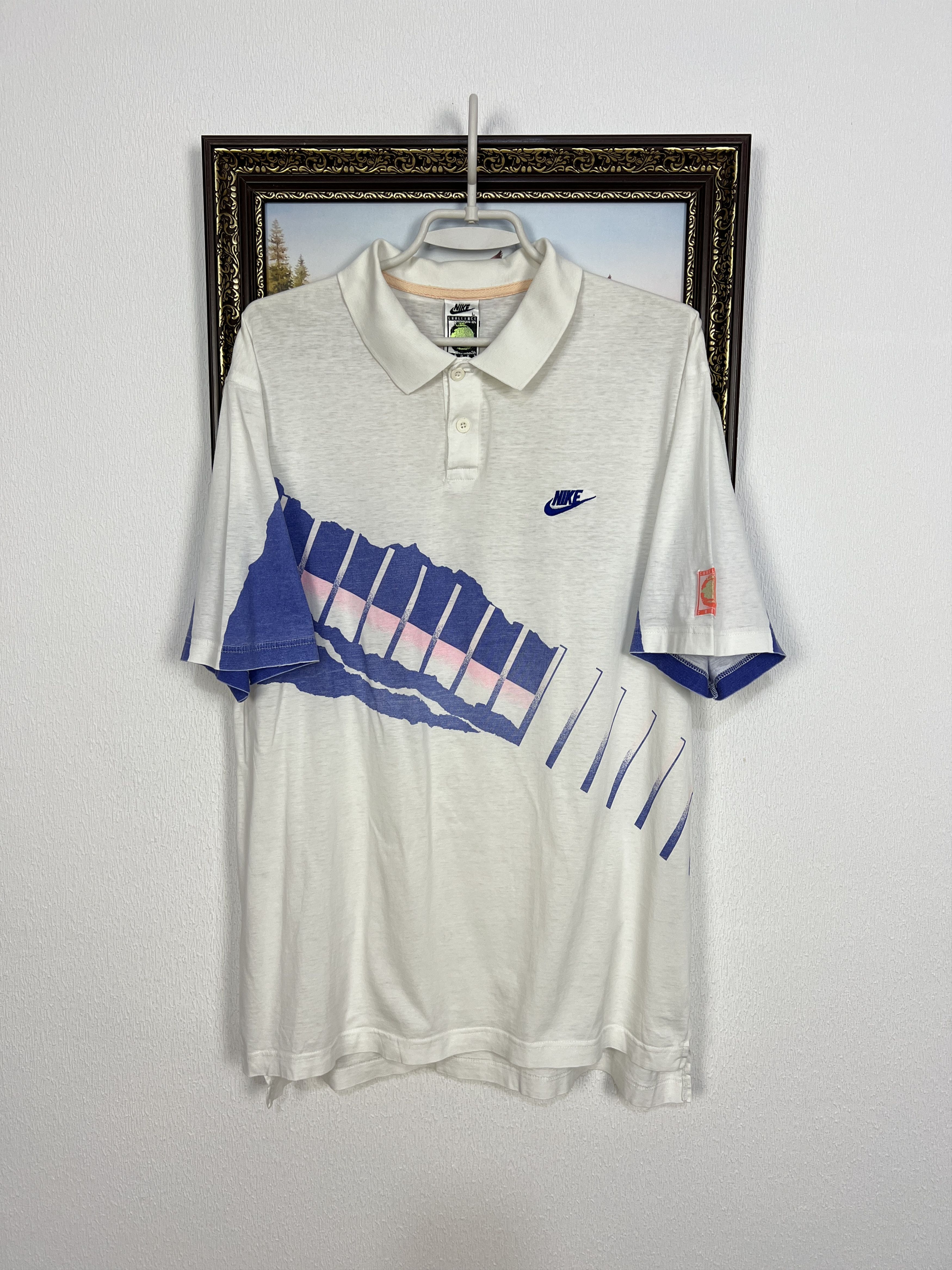 Nike Vintage 90's Nike Court Andre Agassi Tennis Polo Shirt White Size US L / EU 52-54 / 3 - 1 Thumbnail