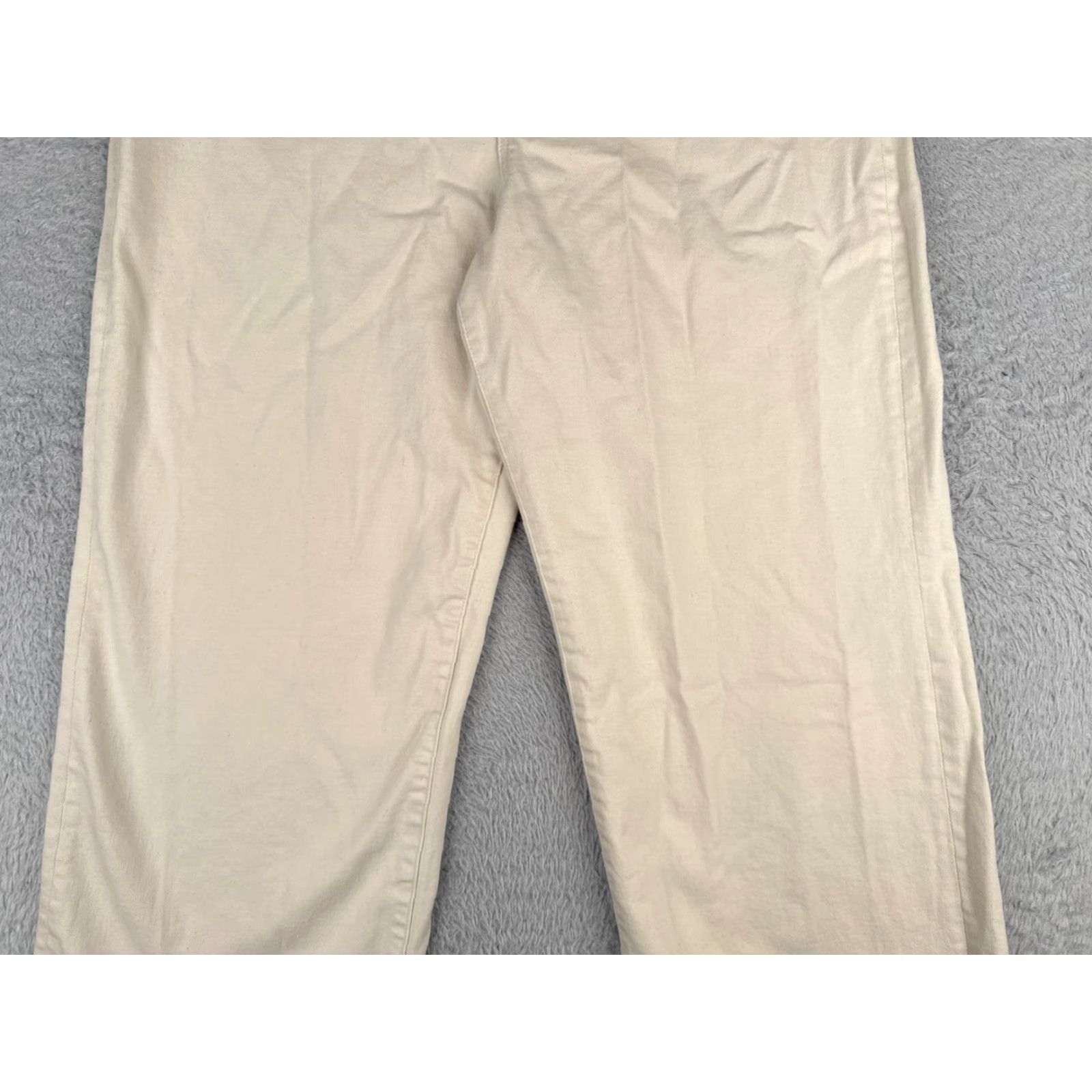 Vintage Liverpool Jeans Women's Wide Leg Jeans 16 Beige High Rise Cotton Blend 34x25 Size 38" / US 16 / IT 52 - 3 Thumbnail