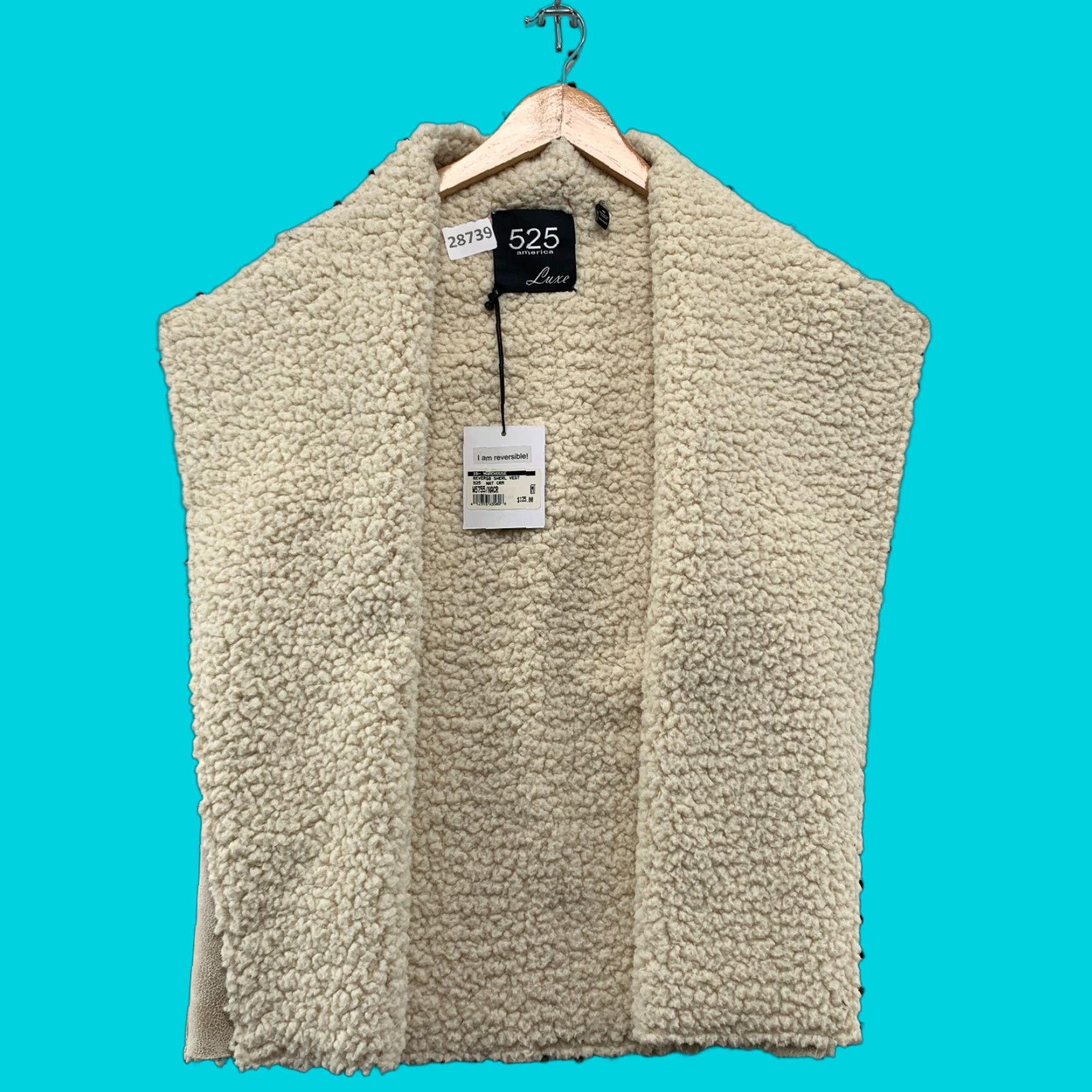Vintage 525 America Luxe Women's Open Front Sherpa Lined Faux Fur Vest Medium 19x25 Beige Overcoat Women Size M / US 6-8 / IT 42-44 - 1 Thumbnail