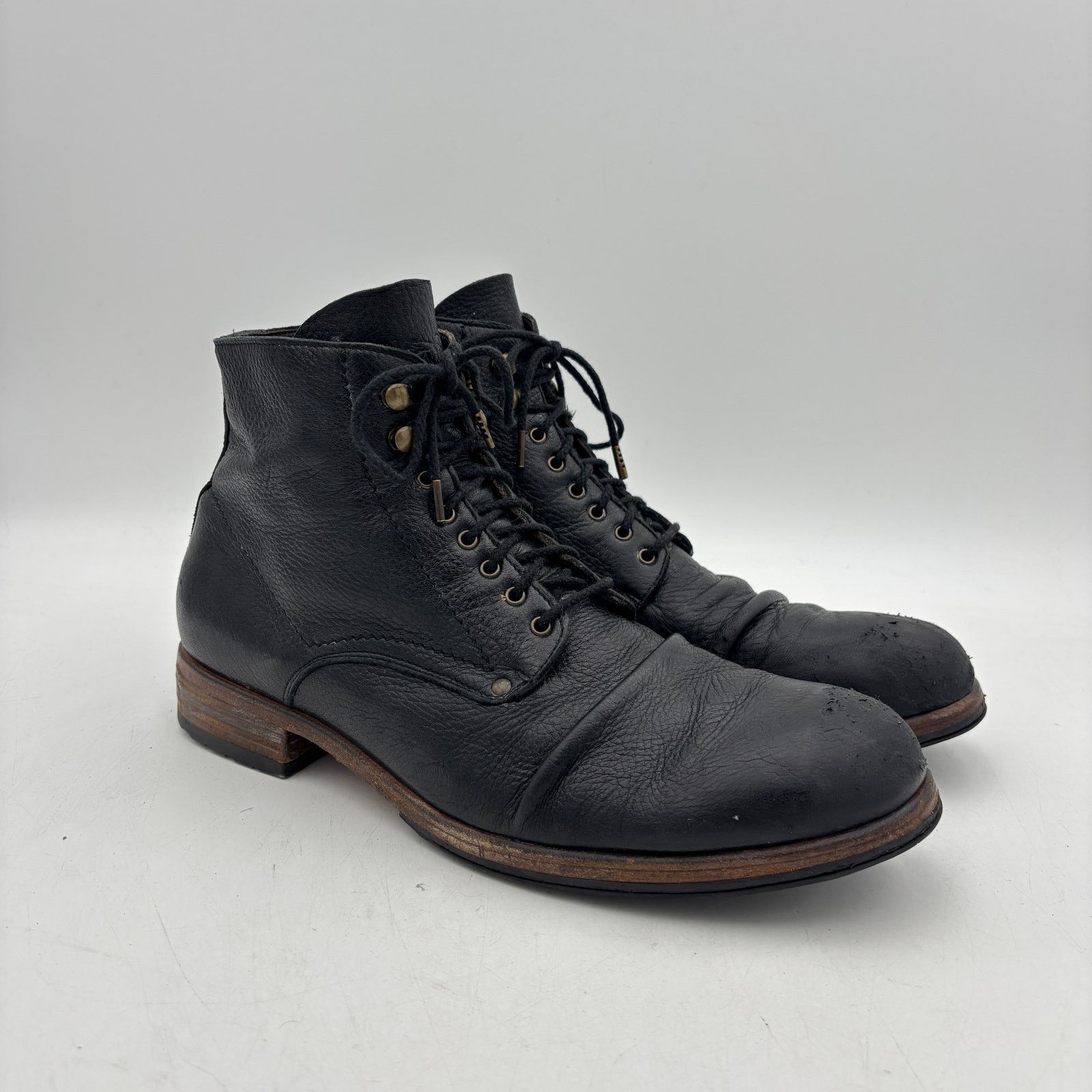 Shoto Shoto 5998 Handmade in Italy Boots Vibram 12 D Lamb Leather Size US 12 / EU 45 - 1 Thumbnail