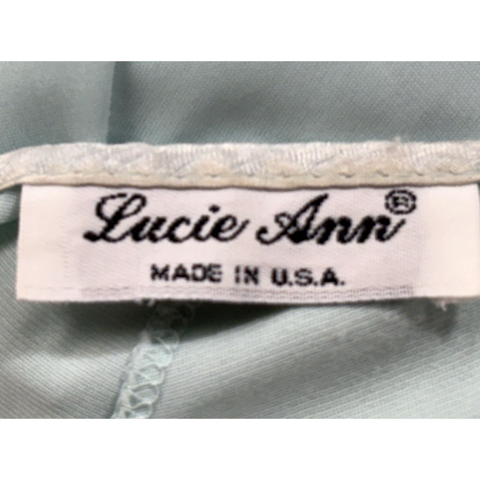 Vintage Vtg Lucie Ann Nightgown Light Blue Lace Straps Full Length 70s 46” Chest Flaws Size ONE SIZE - 6 Thumbnail