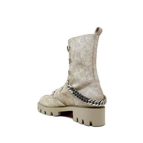 Christian Louboutin os11x0526 Horse Low Boots in Beige Size US 11 / IT 41 - 3 Thumbnail