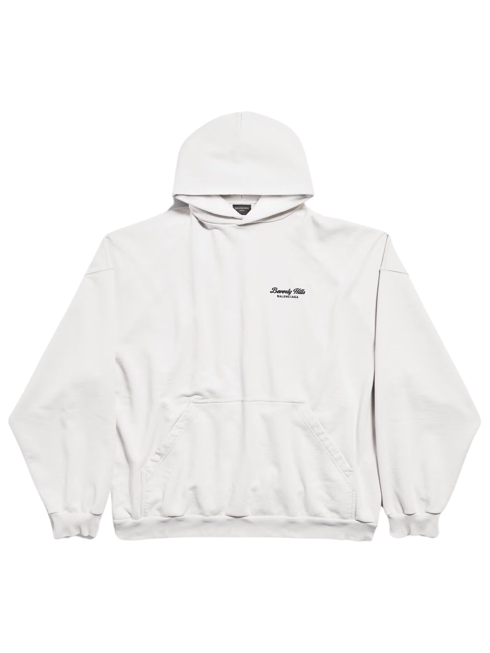 Balenciaga o1srvl11e1025 Beverly Hills Hoodie Oversized in Ivory Size US M / EU 48-50 / 2 - 1 Thumbnail