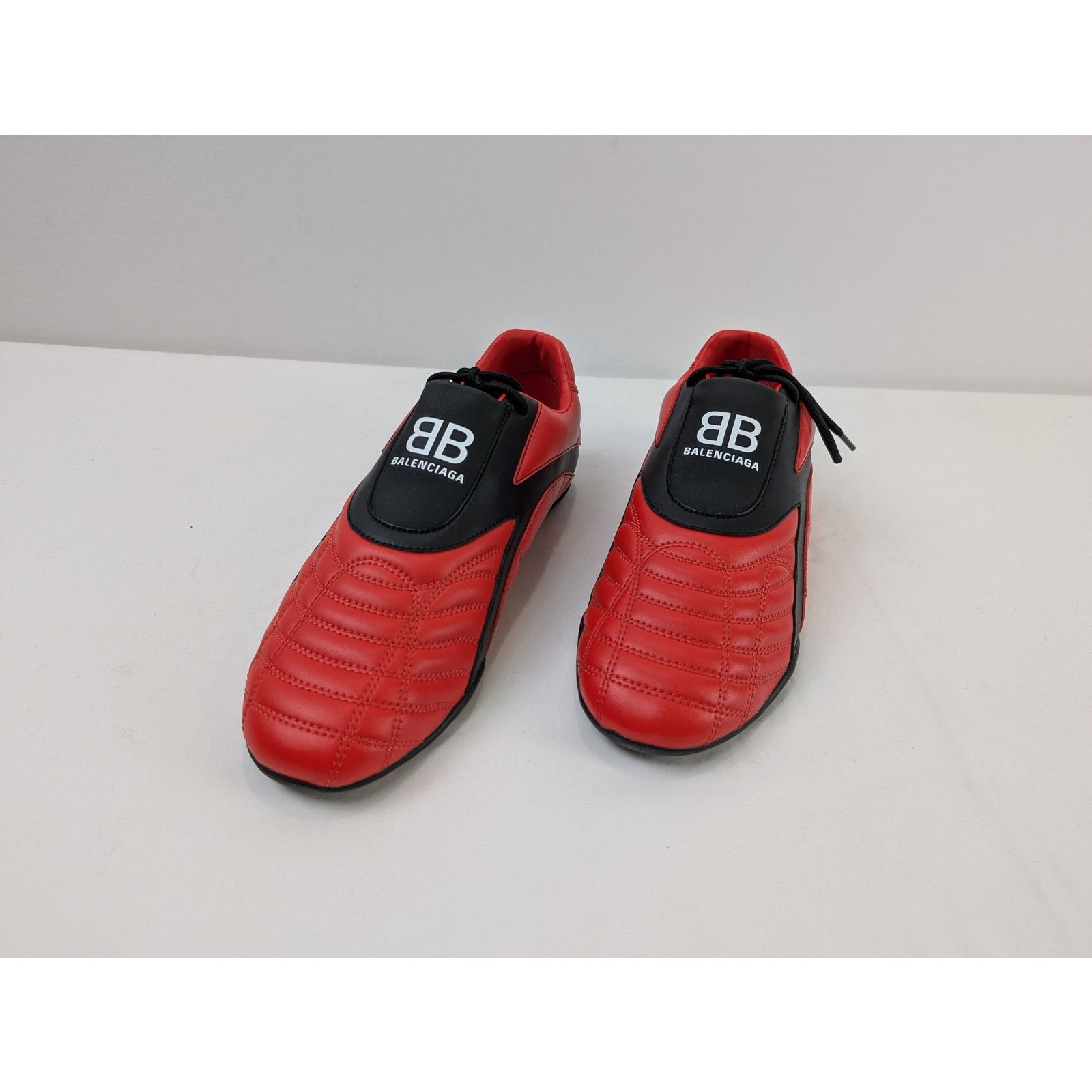 Balenciaga o1rshd1 Matt Leather Free Material Zen Sneaker in Red/Black Size US 9 / EU 42 - 10 Thumbnail